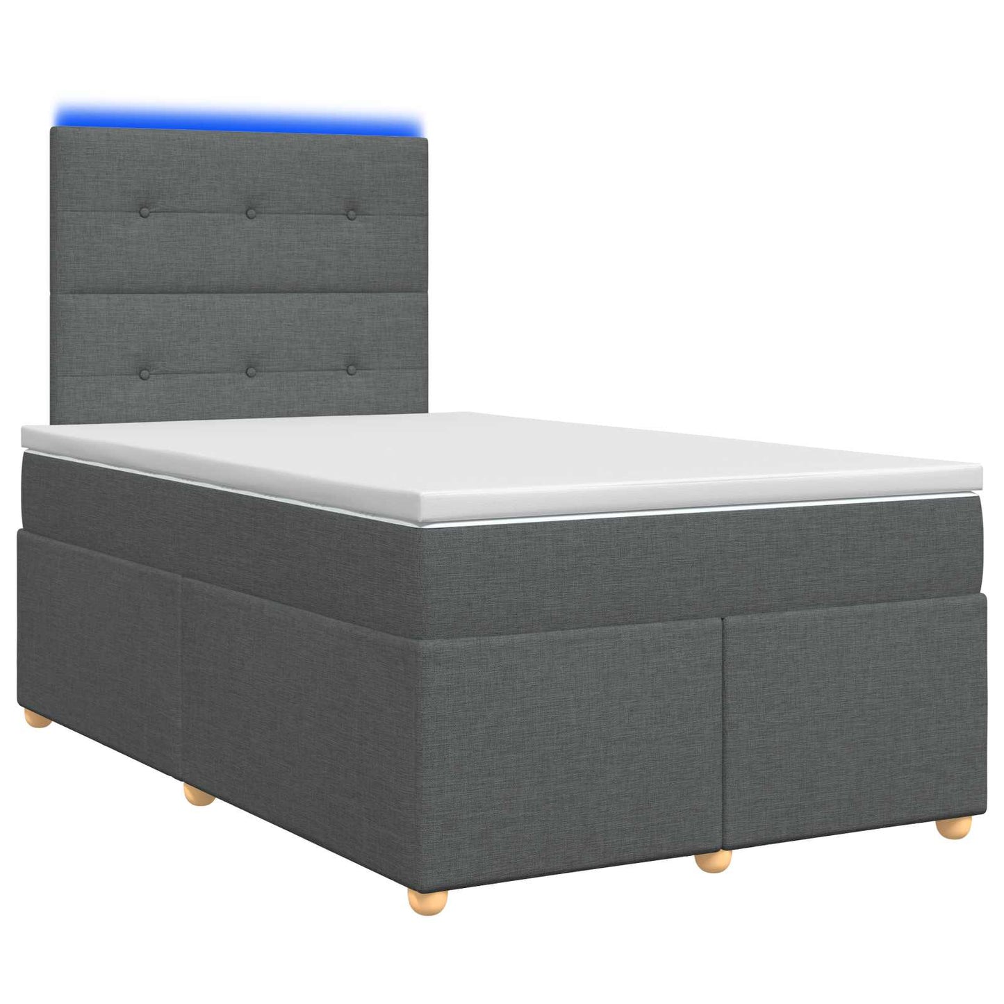 Boxspring ágy matraccal Sötétszürke 120 x 190 cm Szövet