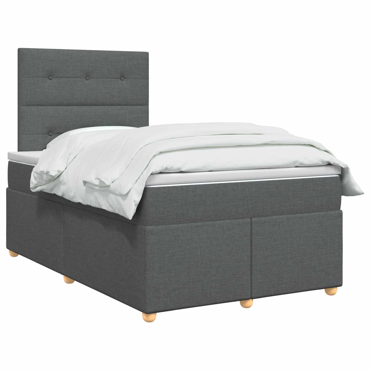Boxspring ágy matraccal Sötétszürke 120 x 190 cm Szövet