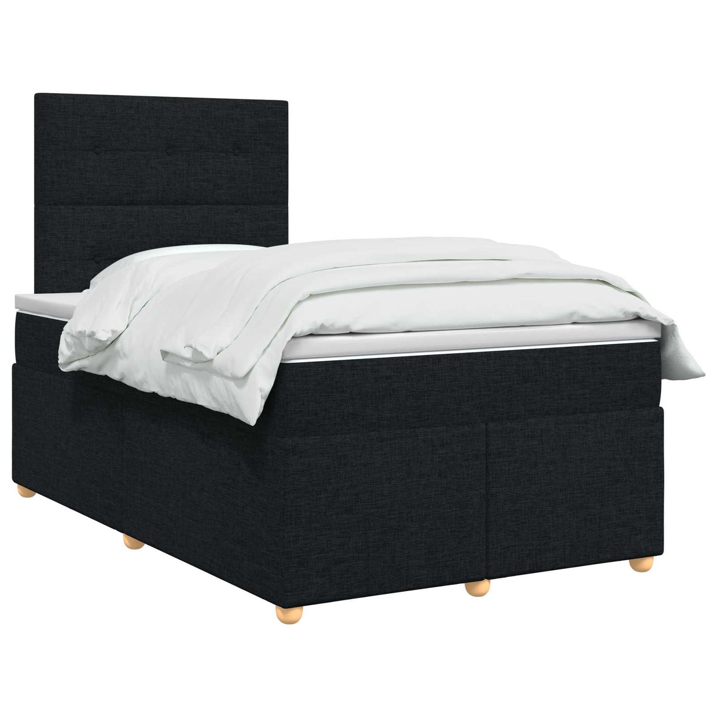 Boxspring ágy matraccal fejtámlával Fekete 120 x 190 cm Szövet