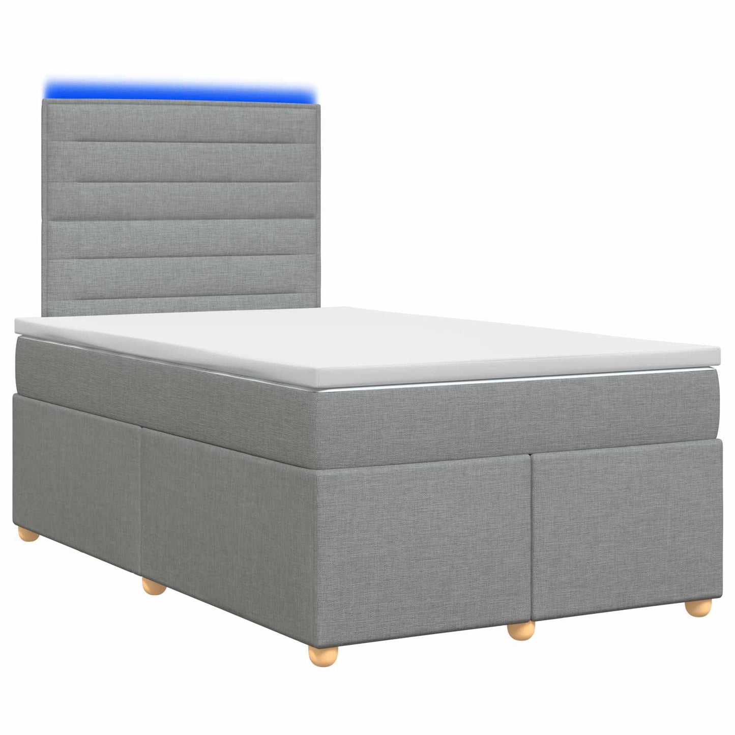 Boxspring ágy matraccal Világosszürke 120 x 200 cm Szövet
