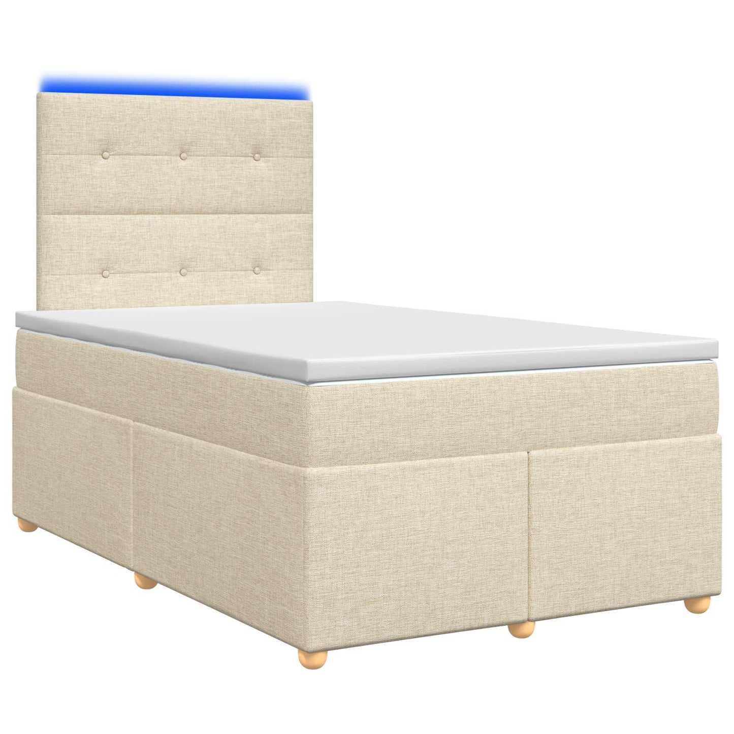 Boxspring ágy matraccal Krémszínű 120 x 200 cm Szövet