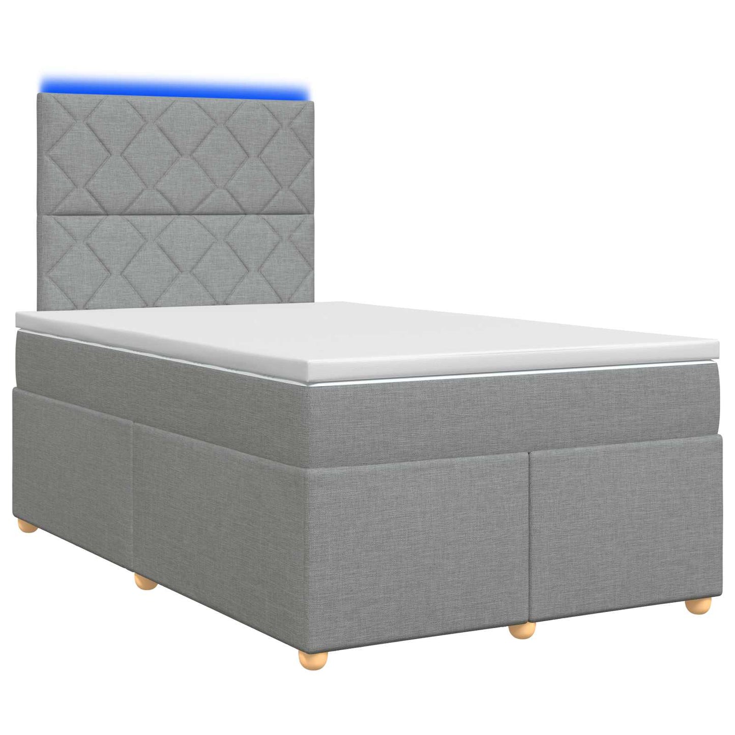 Boxspring ágy matraccal Világosszürke 120 x 200 cm Szövet