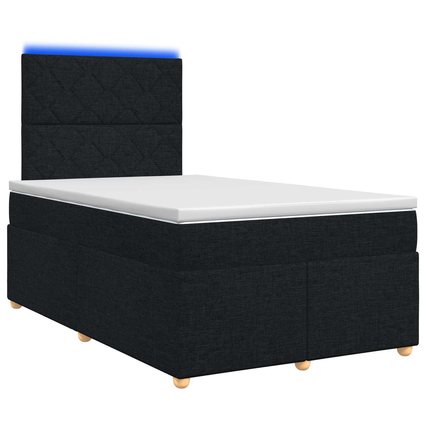 Boxspring ágy matraccal fejtámlával Fekete 120 x 200 cm Szövet