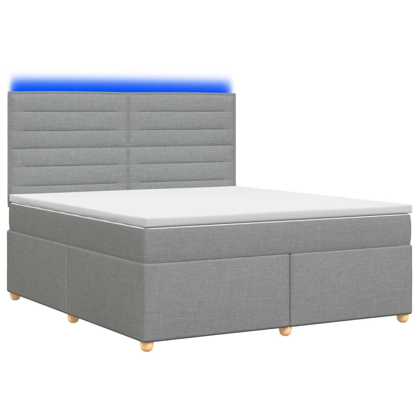 Boxspring ágy matraccal Világosszürke 140 x 190 cm Szövet