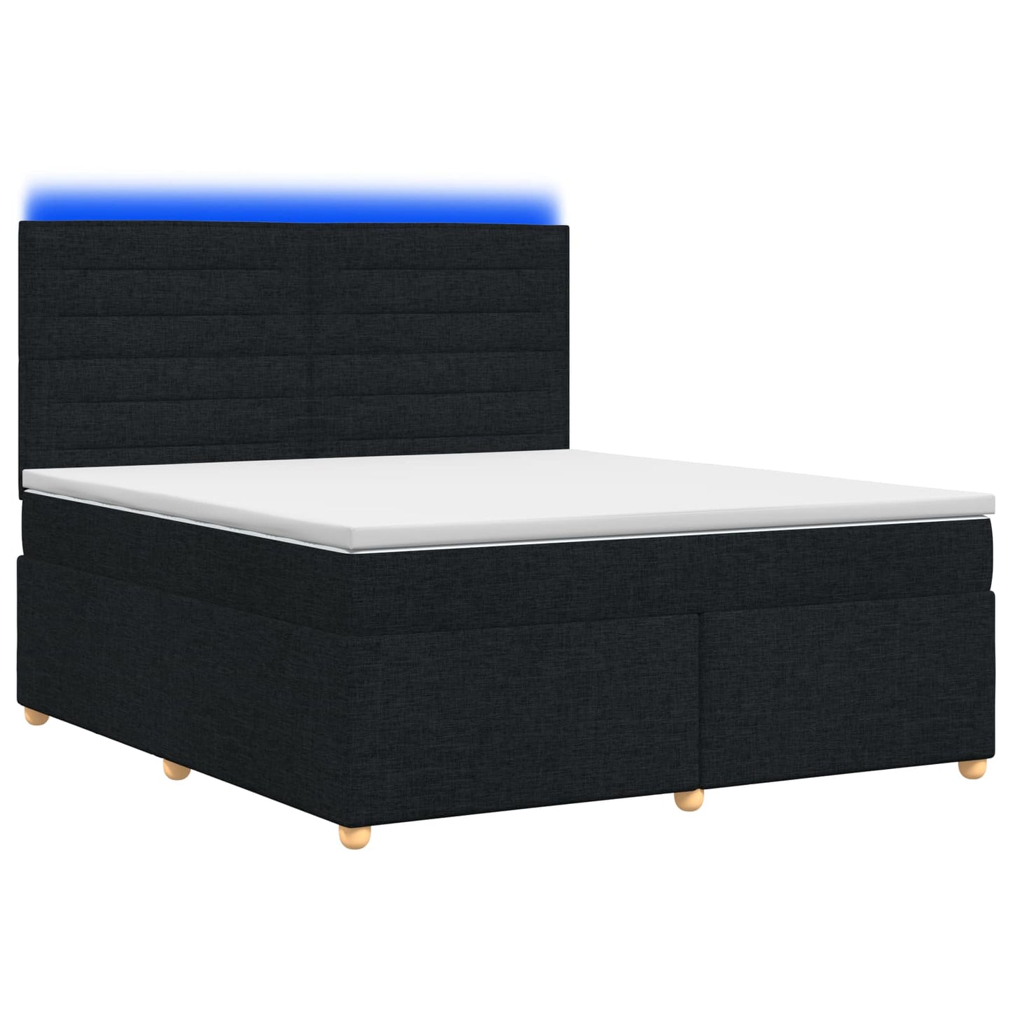 Boxspring ágy matraccal fejtámlával Fekete 140 x 190 cm Szövet