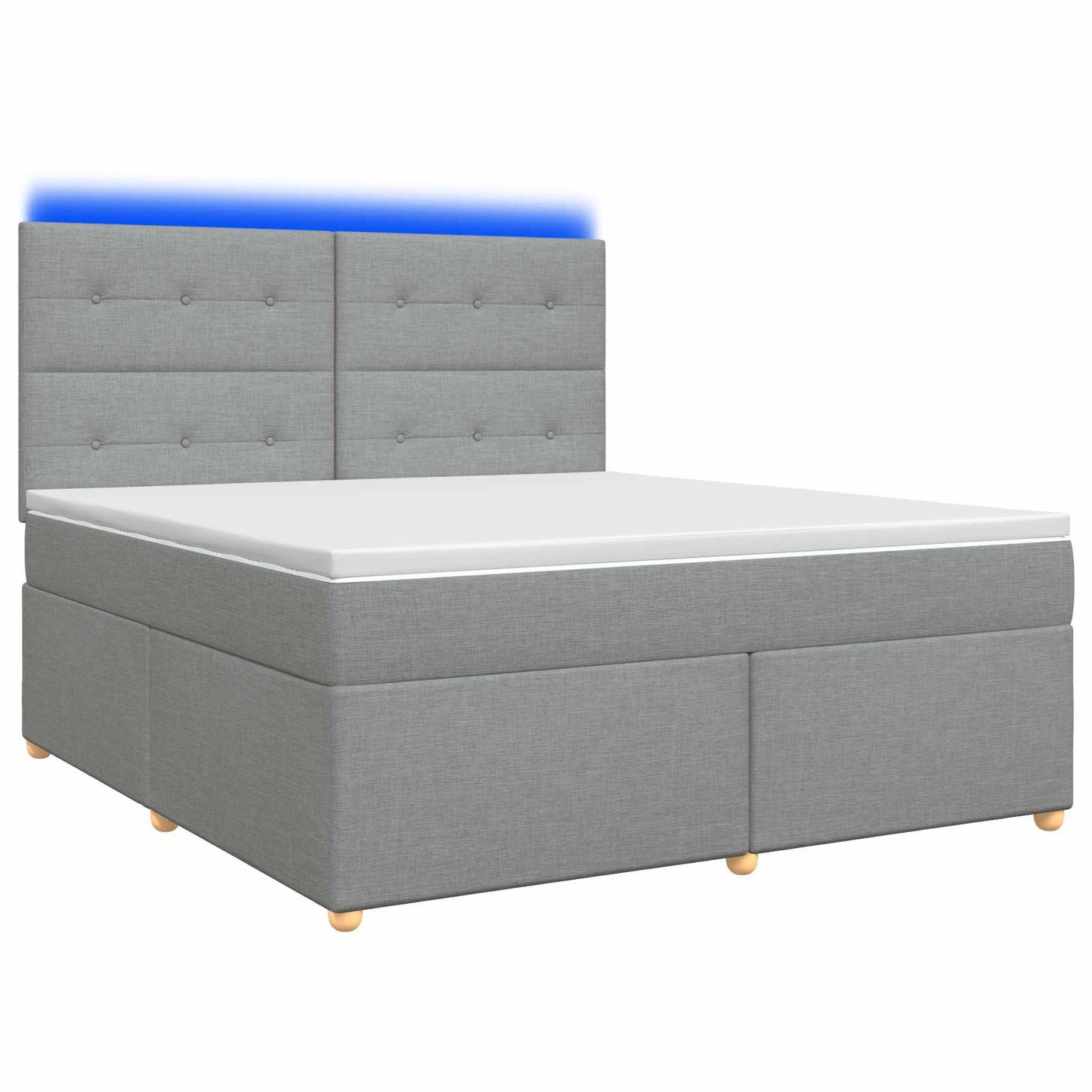 Boxspring ágy matraccal Világosszürke 140 x 190 cm Szövet