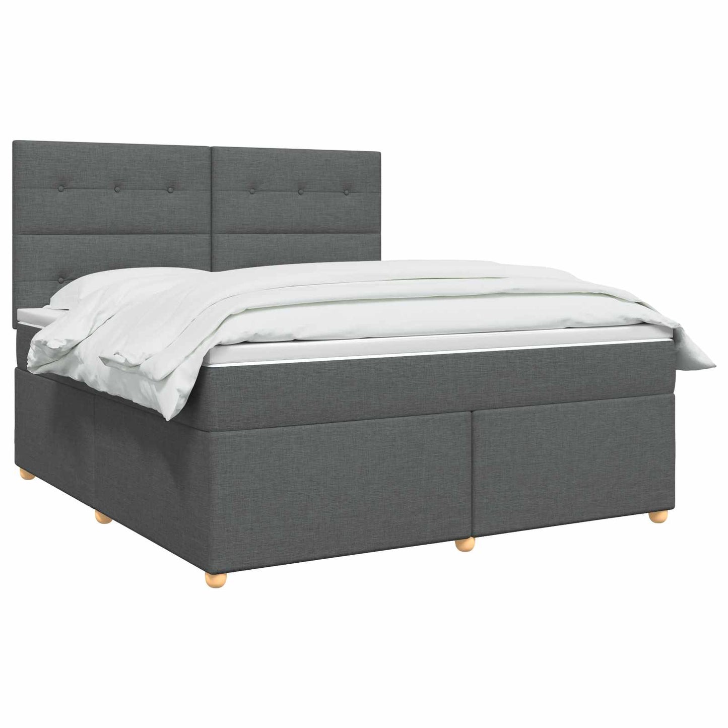 Boxspring ágy matraccal Sötétszürke 140 x 190 cm Szövet