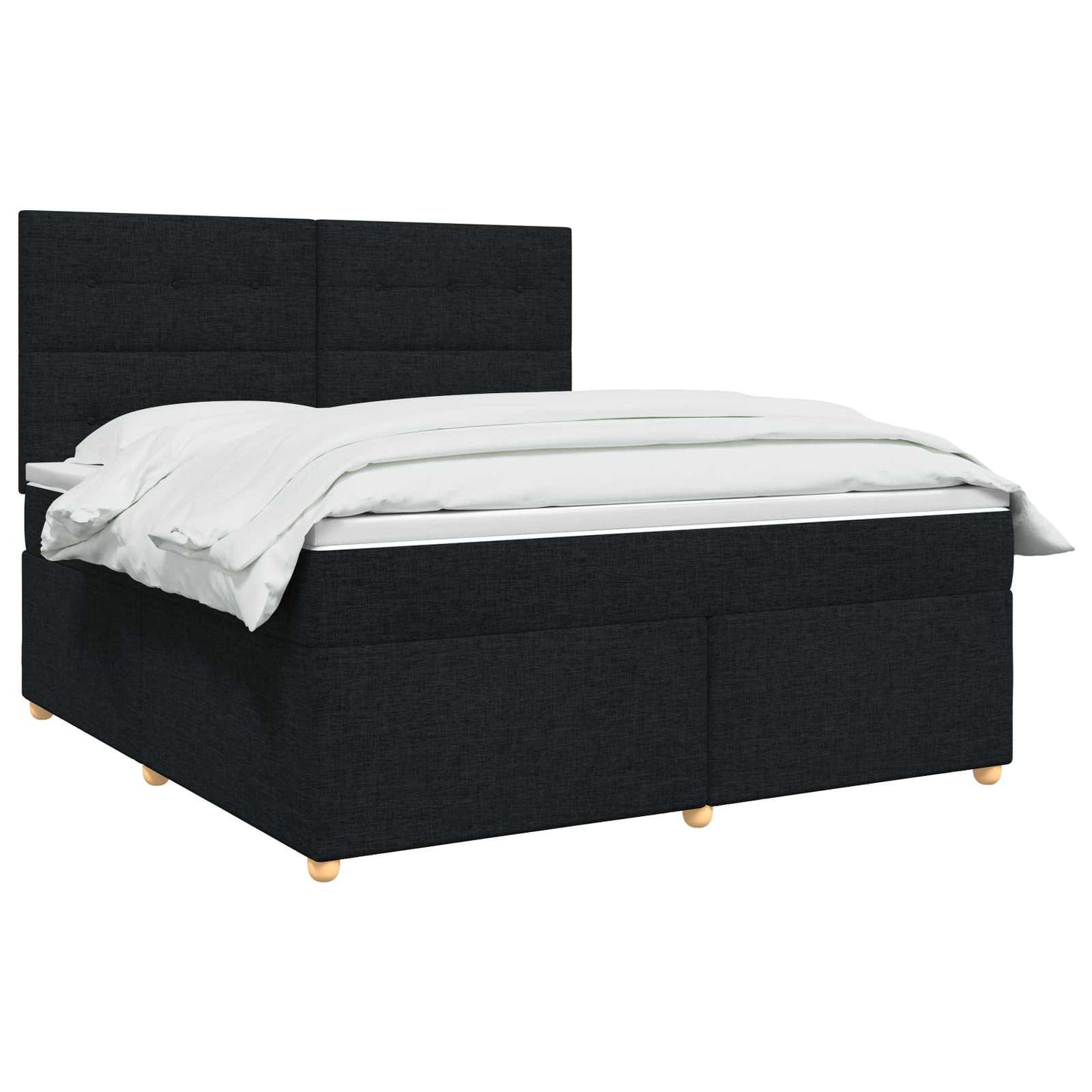 Boxspring ágy matraccal fejtámlával Fekete 140 x 190 cm Szövet