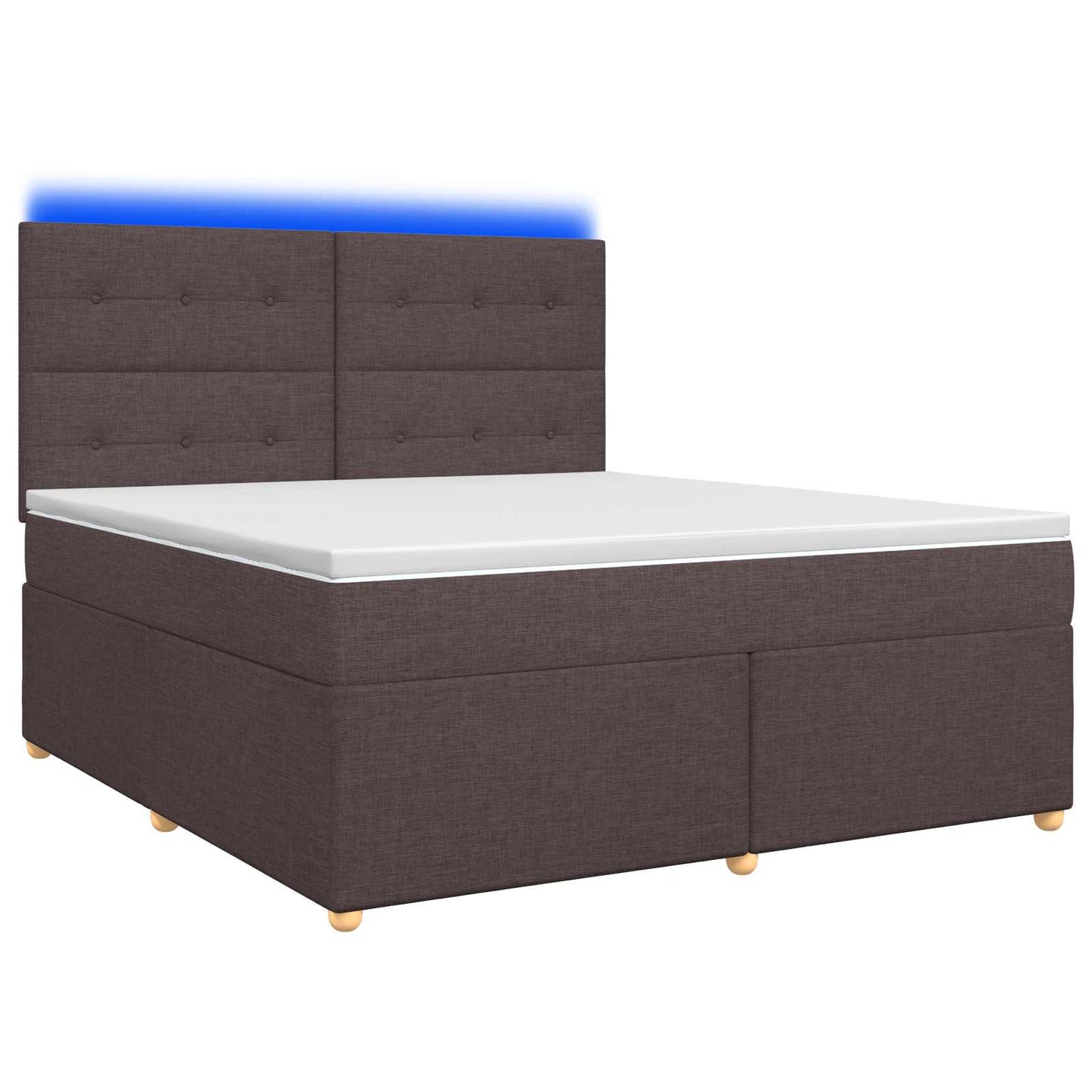 Boxspring ágy matraccal Sötét Barna 140 x 190 cm Szövet
