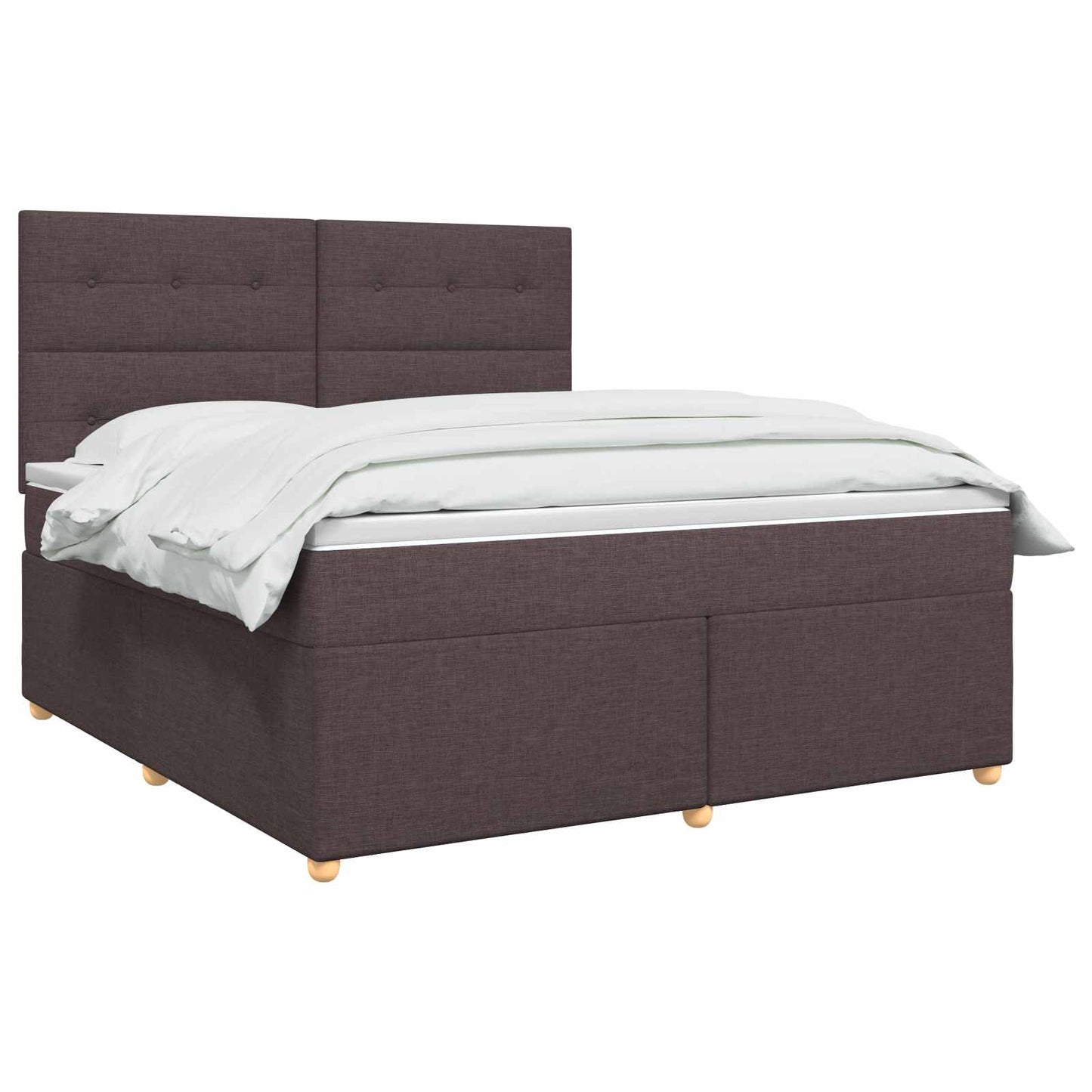 Boxspring ágy matraccal Sötét Barna 140 x 190 cm Szövet