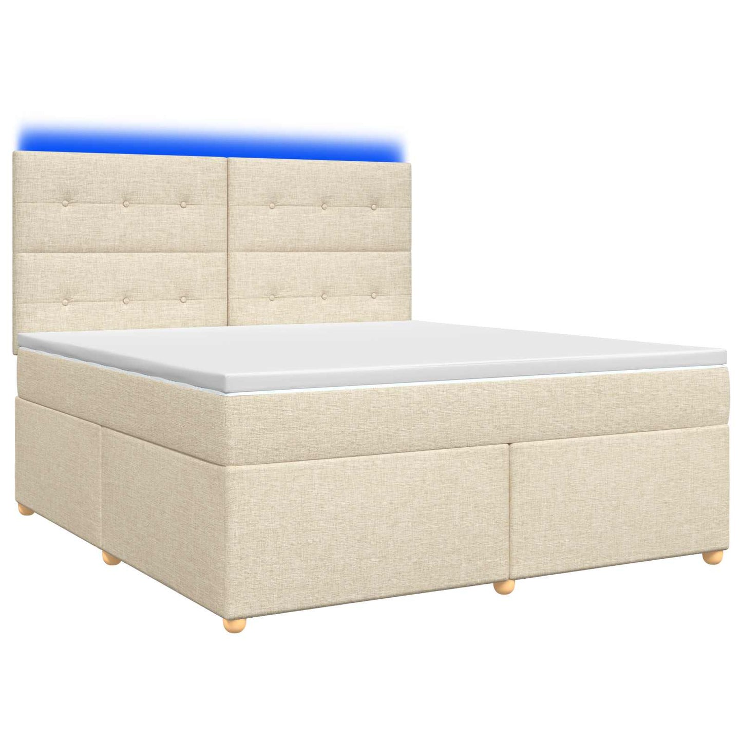 Boxspring ágy matraccal Krémszínű 140 x 190 cm Szövet