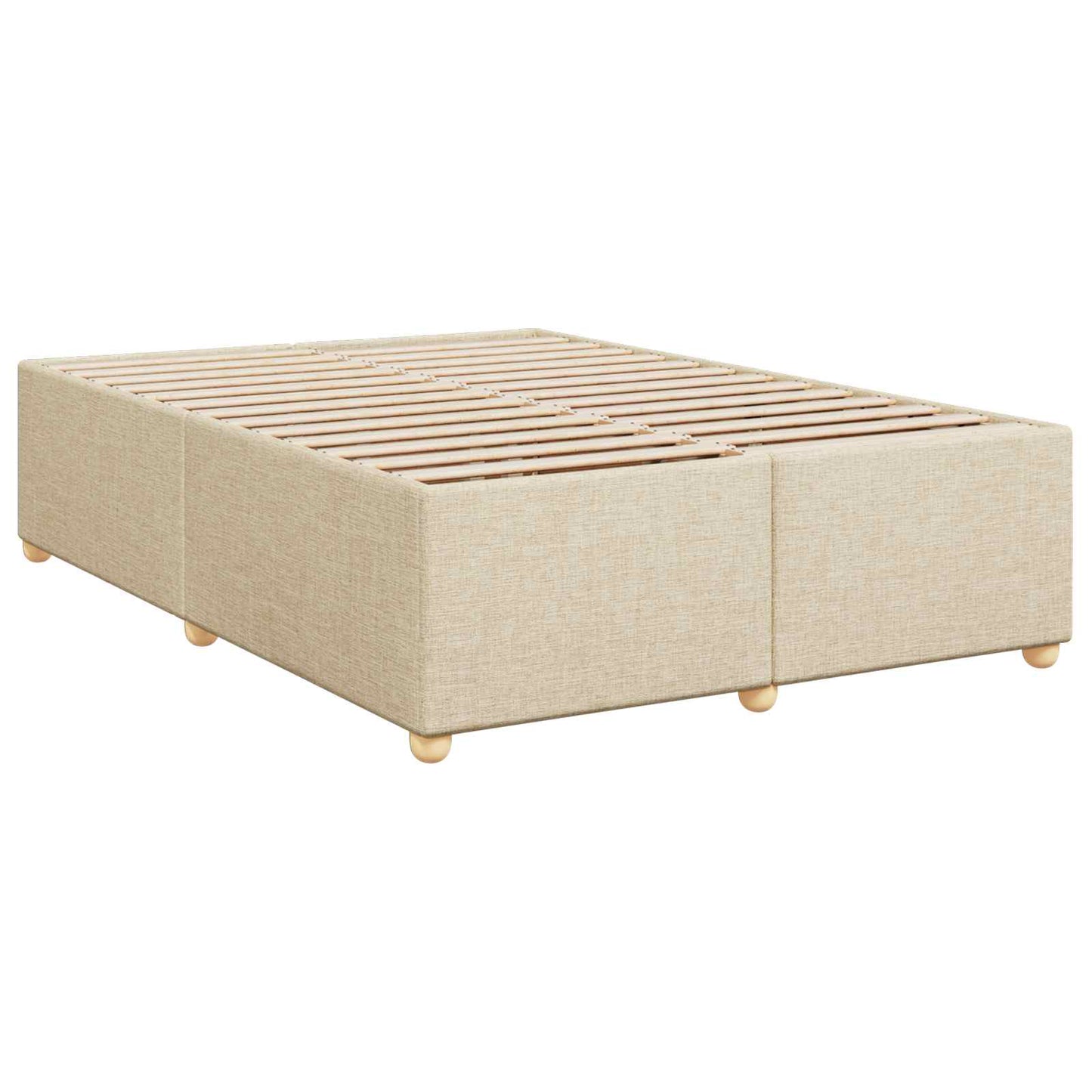 Boxspring ágy matraccal Krémszínű 140 x 190 cm Szövet