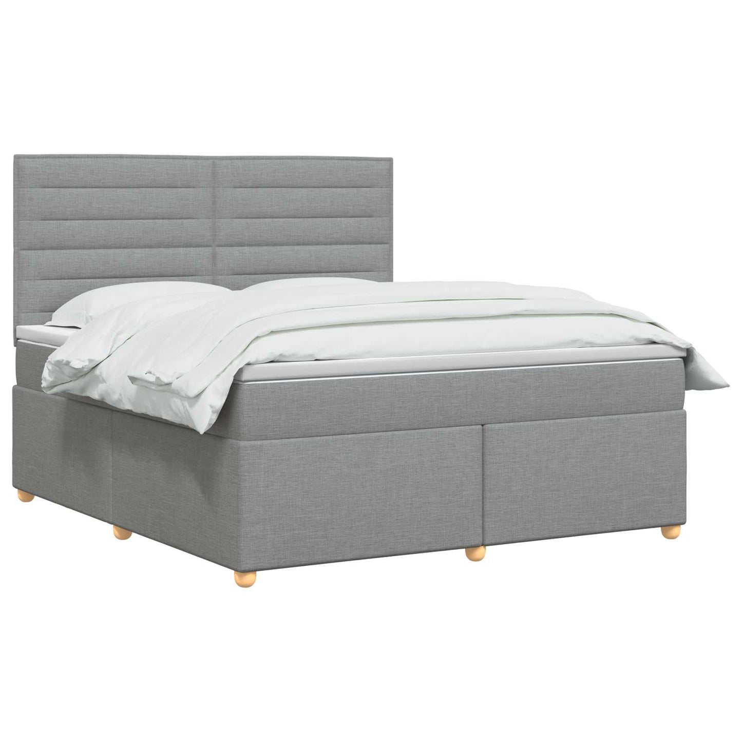 Boxspring ágy matraccal Világosszürke 140 x 200 cm Szövet