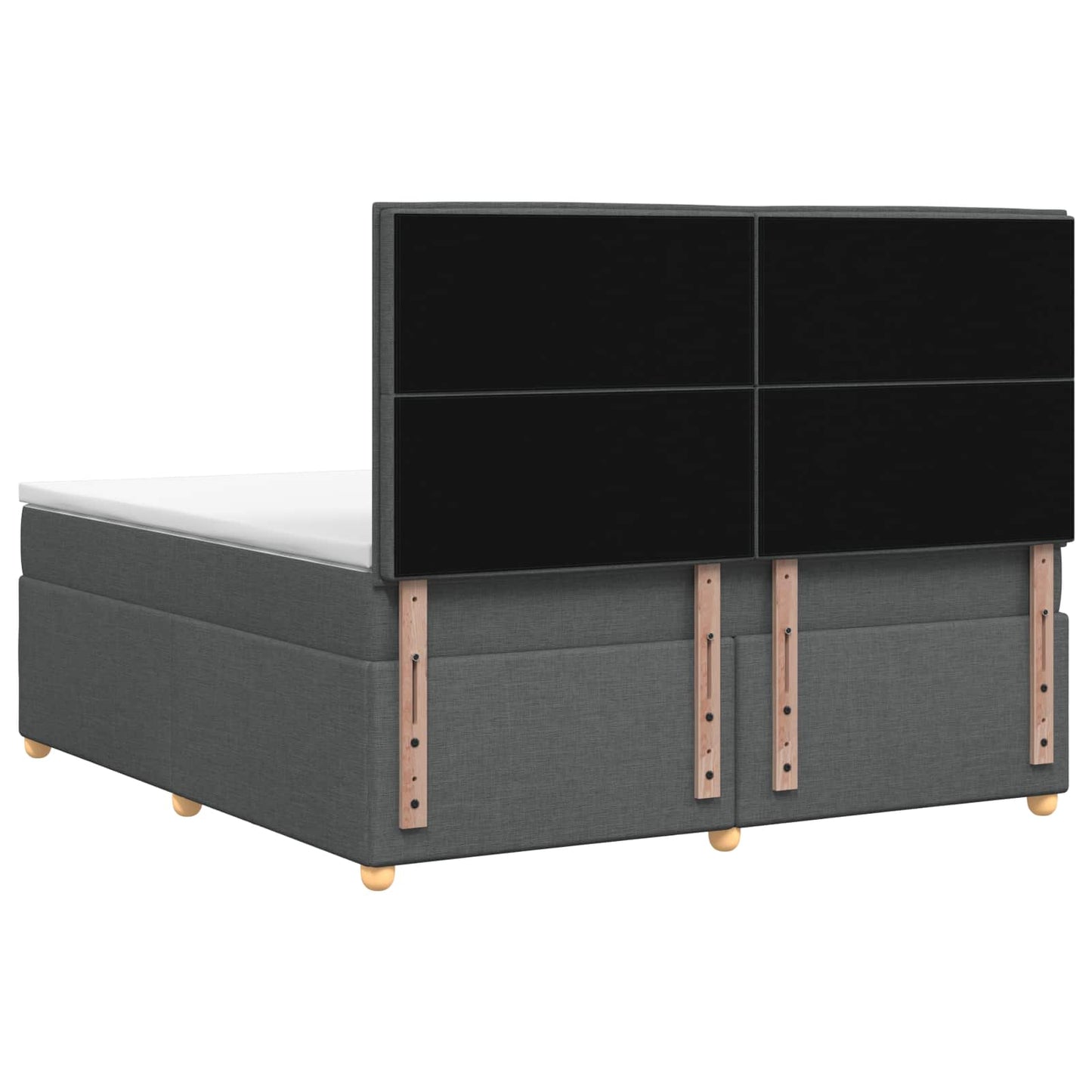 Boxspring ágy matraccal Sötétszürke 140 x 200 cm Szövet
