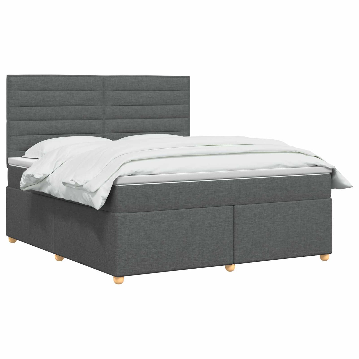 Boxspring ágy matraccal Sötétszürke 140 x 200 cm Szövet