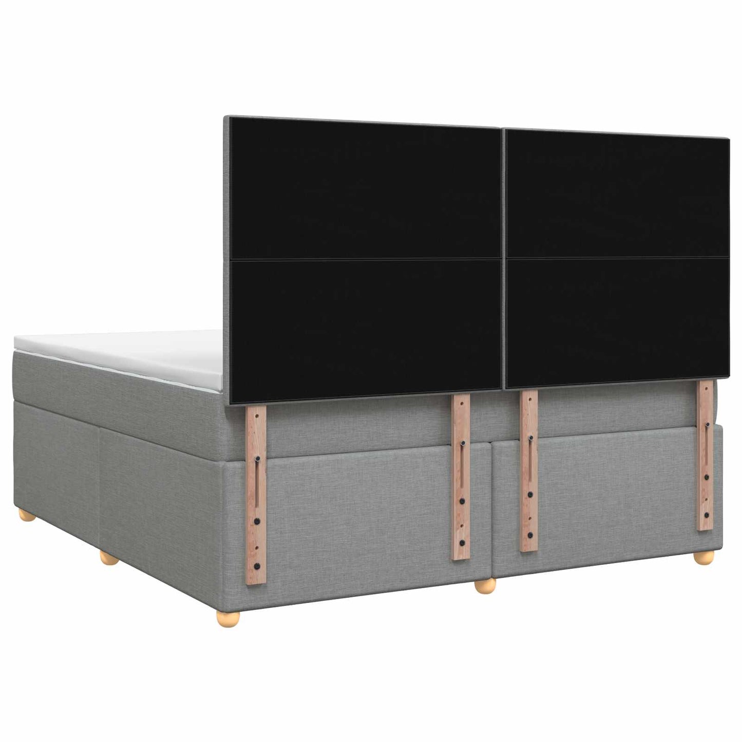Boxspring ágy matraccal Világosszürke 140 x 200 cm Szövet