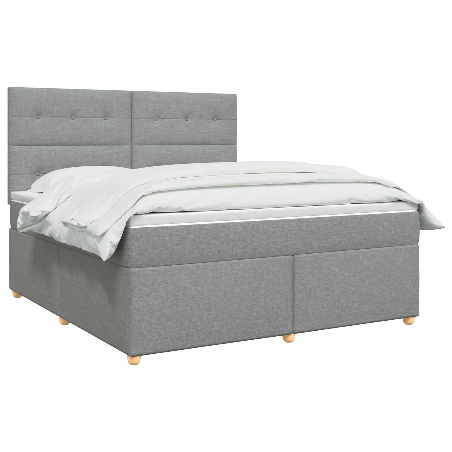 Boxspring ágy matraccal Világosszürke 140 x 200 cm Szövet