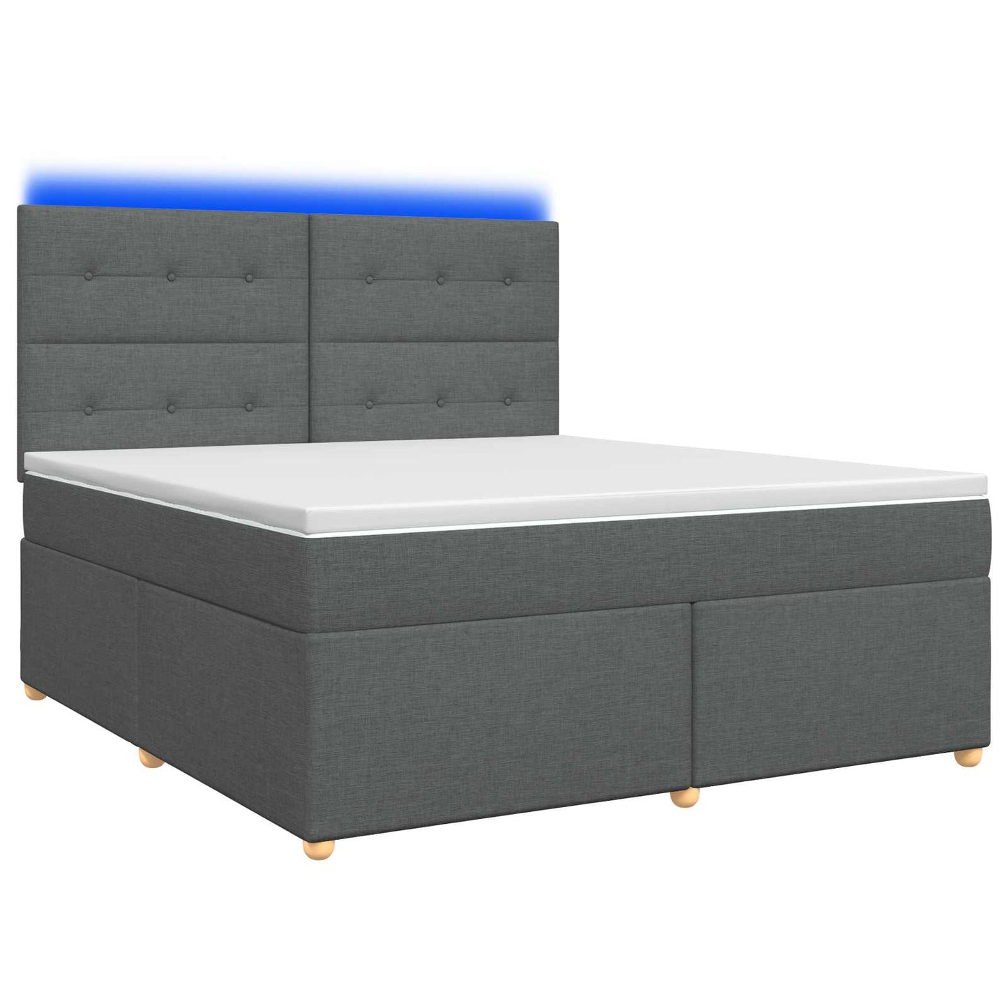 Boxspring ágy matraccal Sötétszürke 140 x 200 cm Szövet