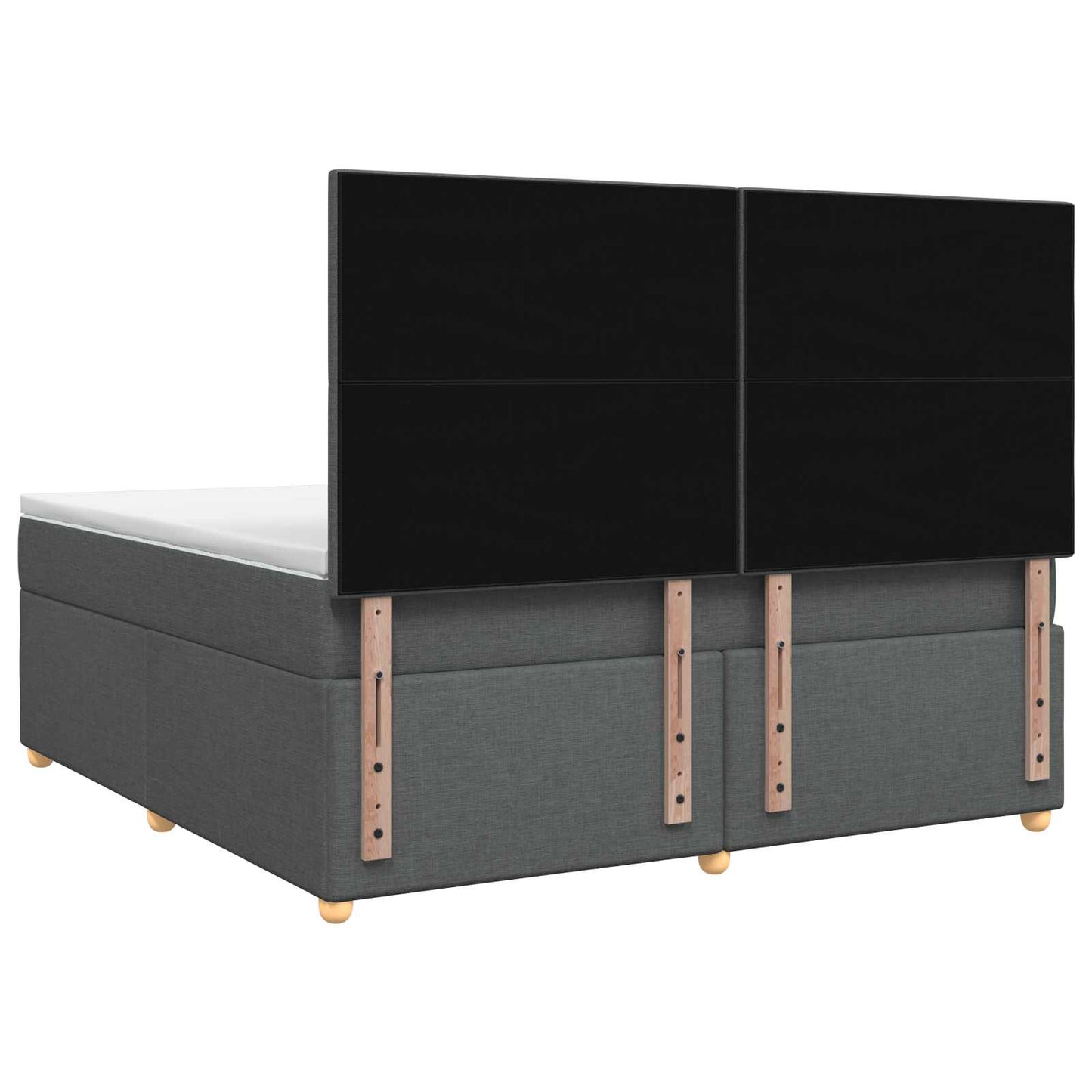 Boxspring ágy matraccal Sötétszürke 140 x 200 cm Szövet