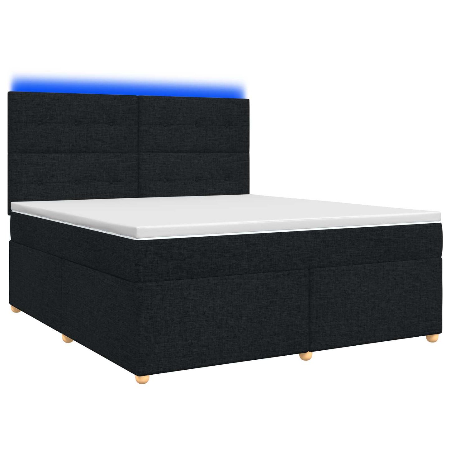 Boxspring ágy matraccal fejtámlával Fekete 140 x 200 cm Szövet