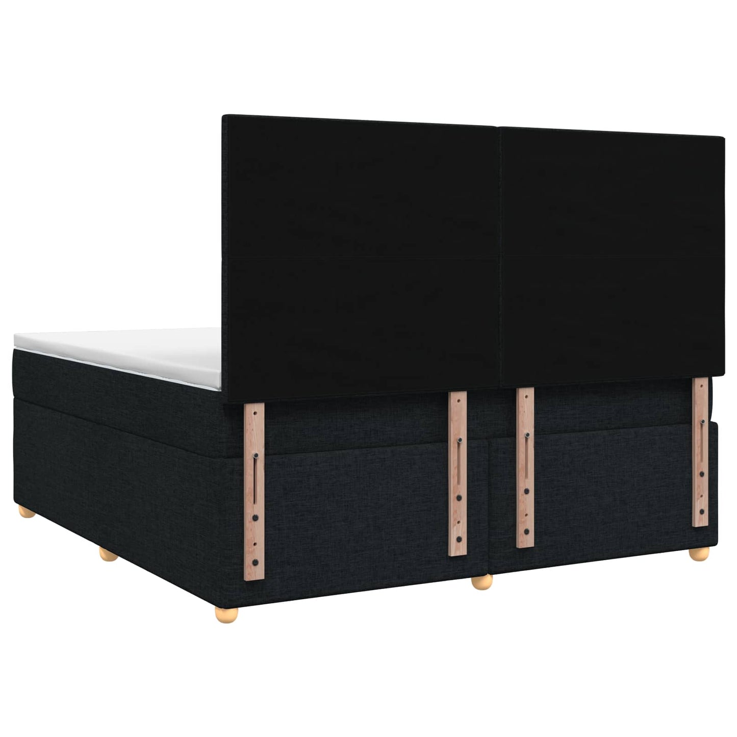 Boxspring ágy matraccal fejtámlával Fekete 140 x 200 cm Szövet