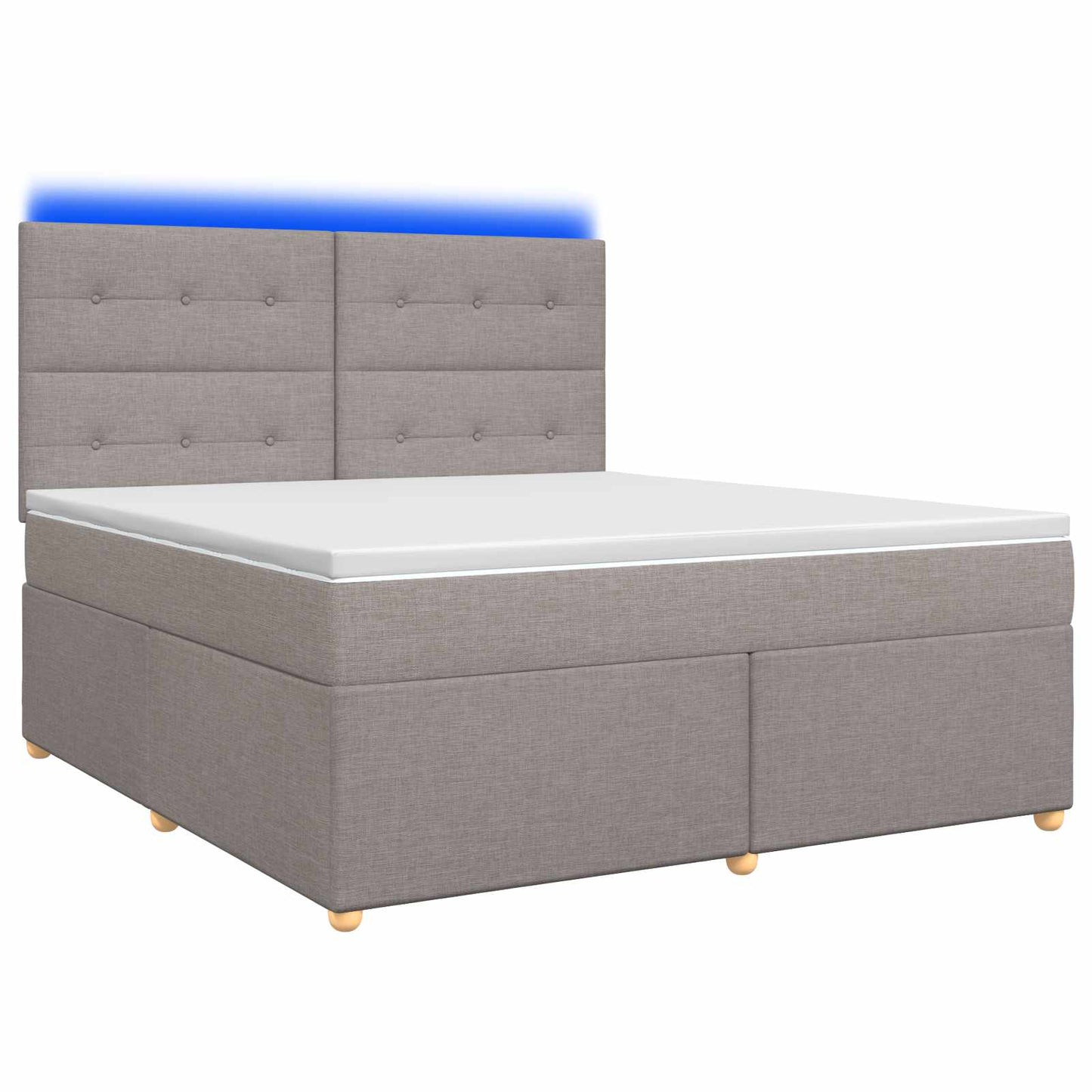Boxspring ágy matraccal Tópszínű 140 x 200 cm Szövet