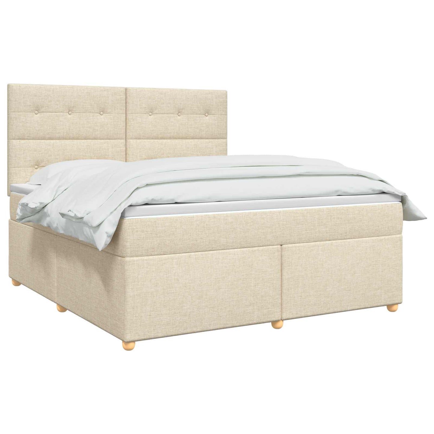 Boxspring ágy matraccal Krémszínű 140 x 200 cm Szövet