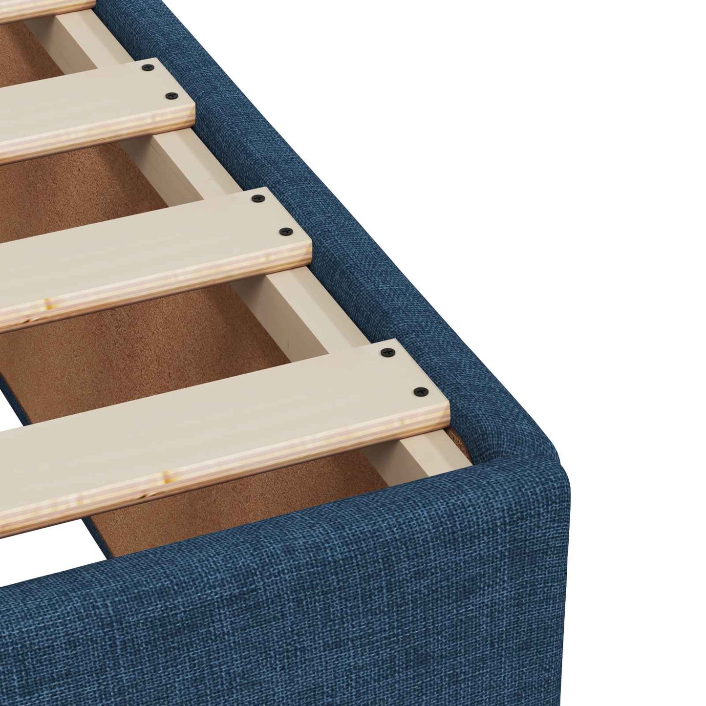 Boxspring ágy matraccal LED szalagokkal Kék 140 x 200 cm Szövet