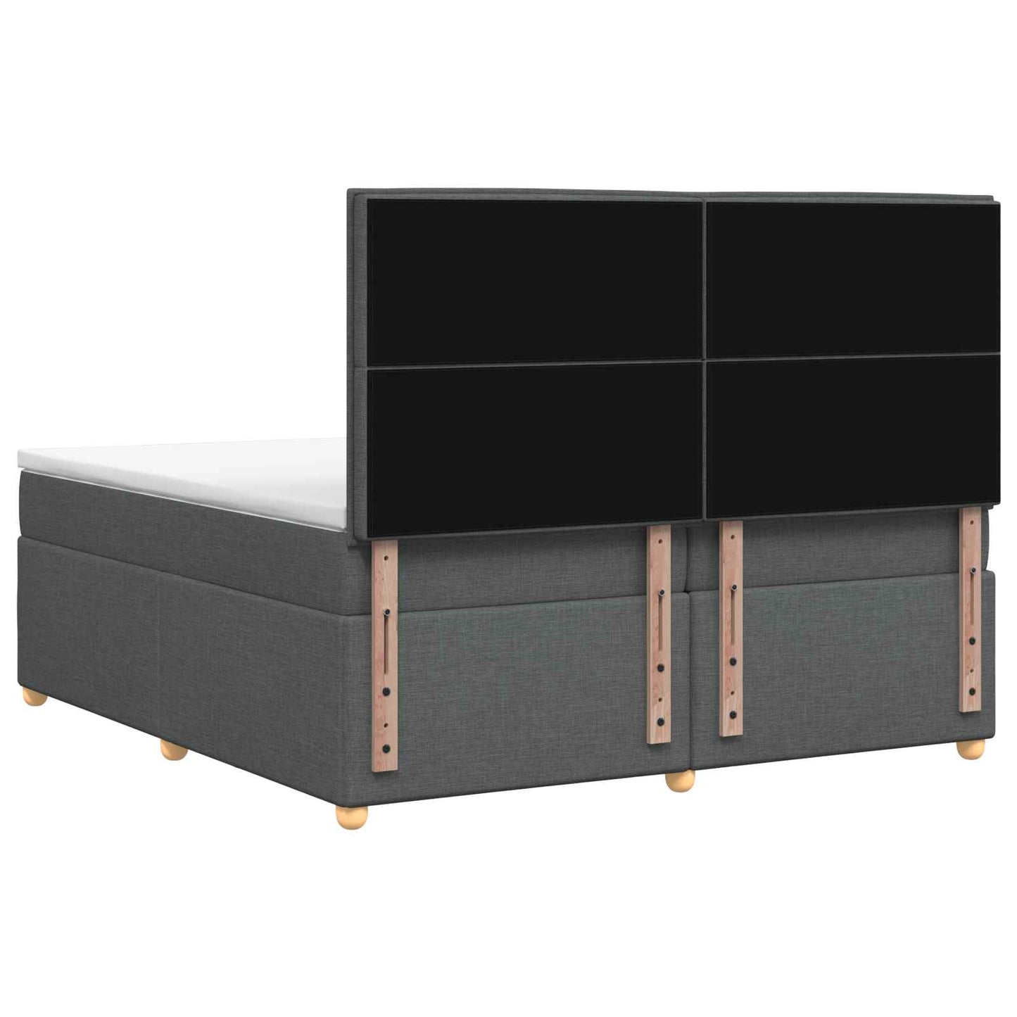 Boxspring ágy matraccal Sötétszürke 200 x 200 cm Szövet