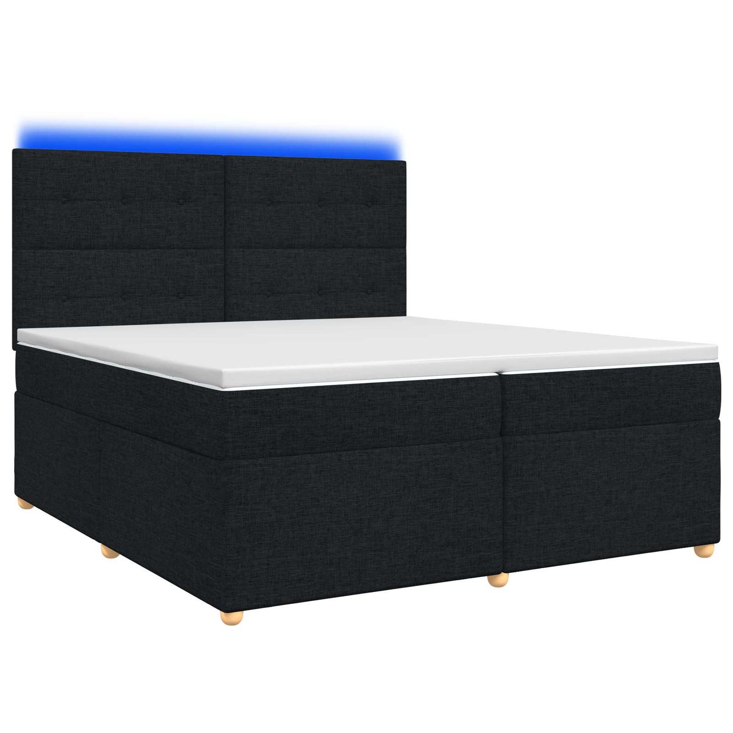 Boxspring ágy matraccal fejtámlával Fekete 200 x 200 cm Szövet