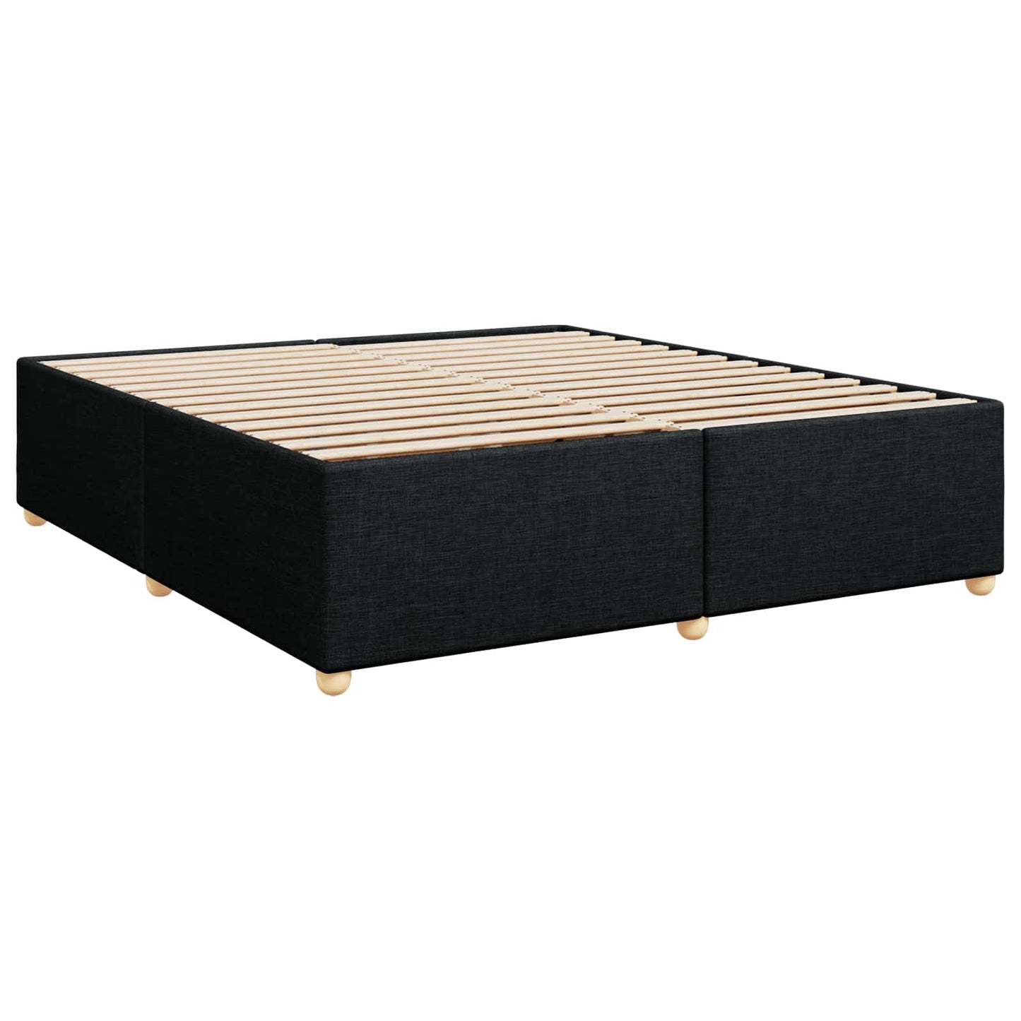 Boxspring ágy matraccal fejtámlával Fekete 200 x 200 cm Szövet