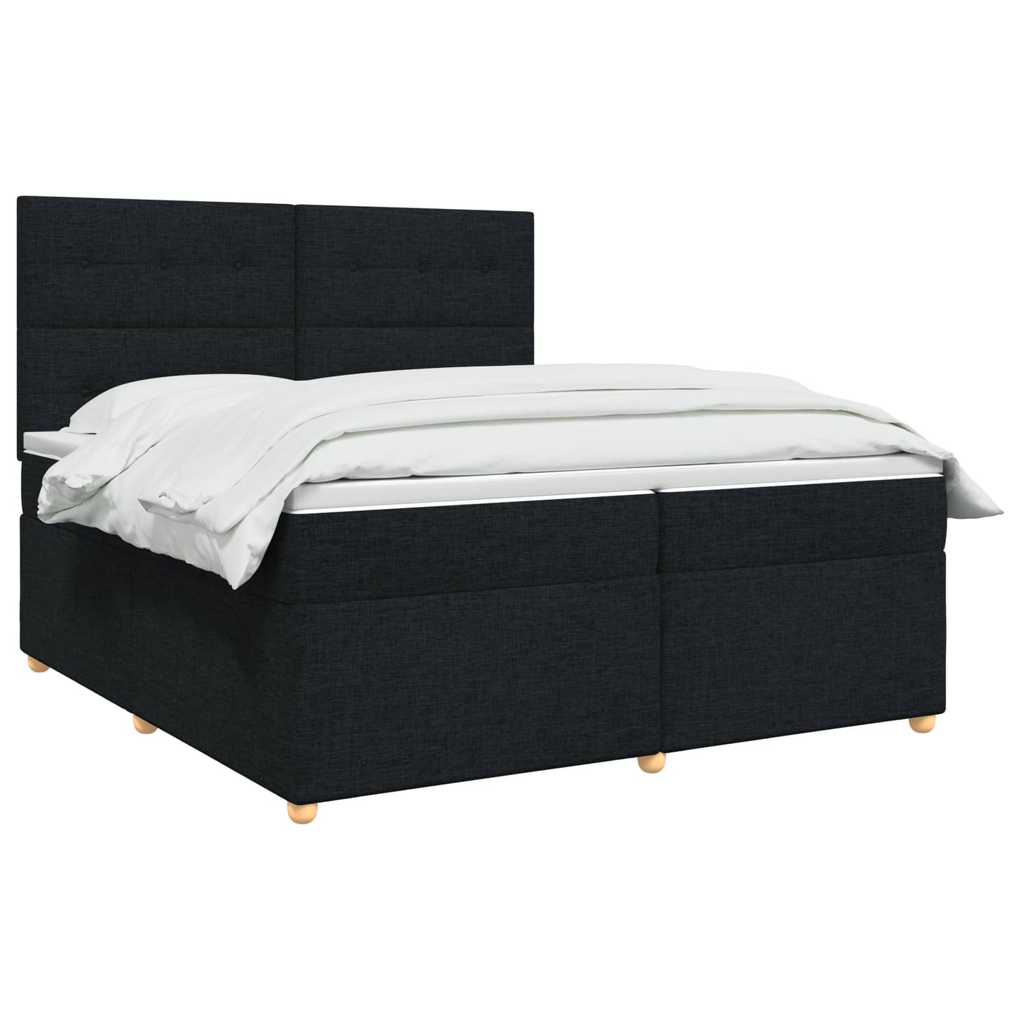 Boxspring ágy matraccal fejtámlával Fekete 200 x 200 cm Szövet