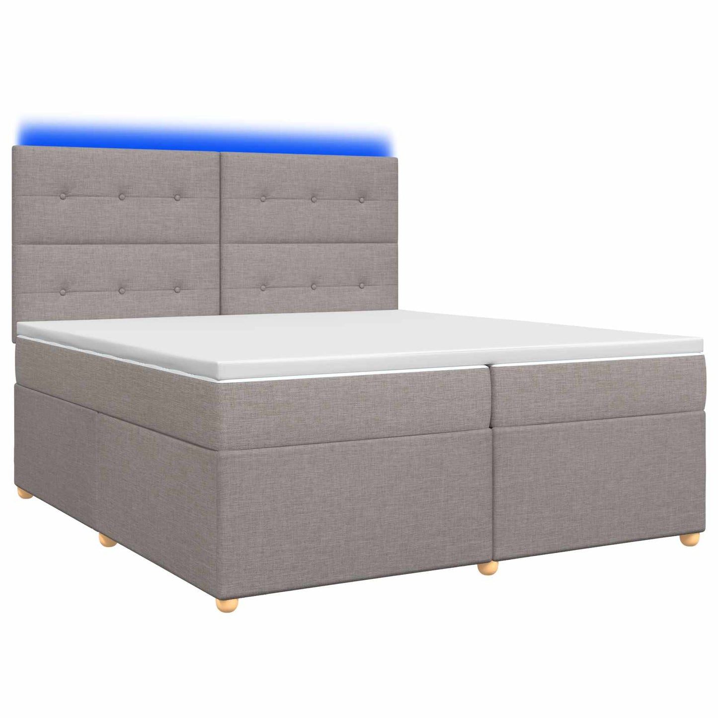 Boxspring ágy matraccal Tópszínű 200 x 200 cm Szövet
