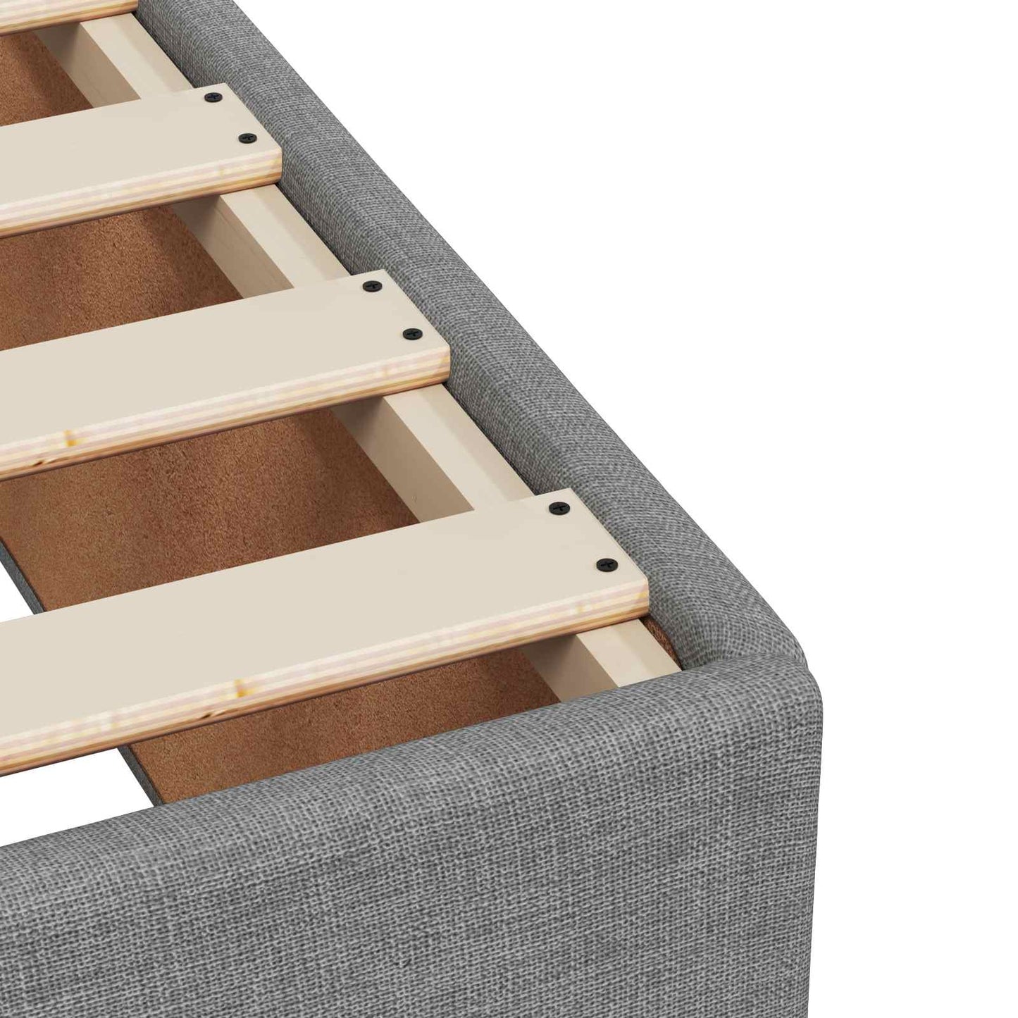 Boxspring ágy matraccal Világosszürke 200 x 200 cm Szövet