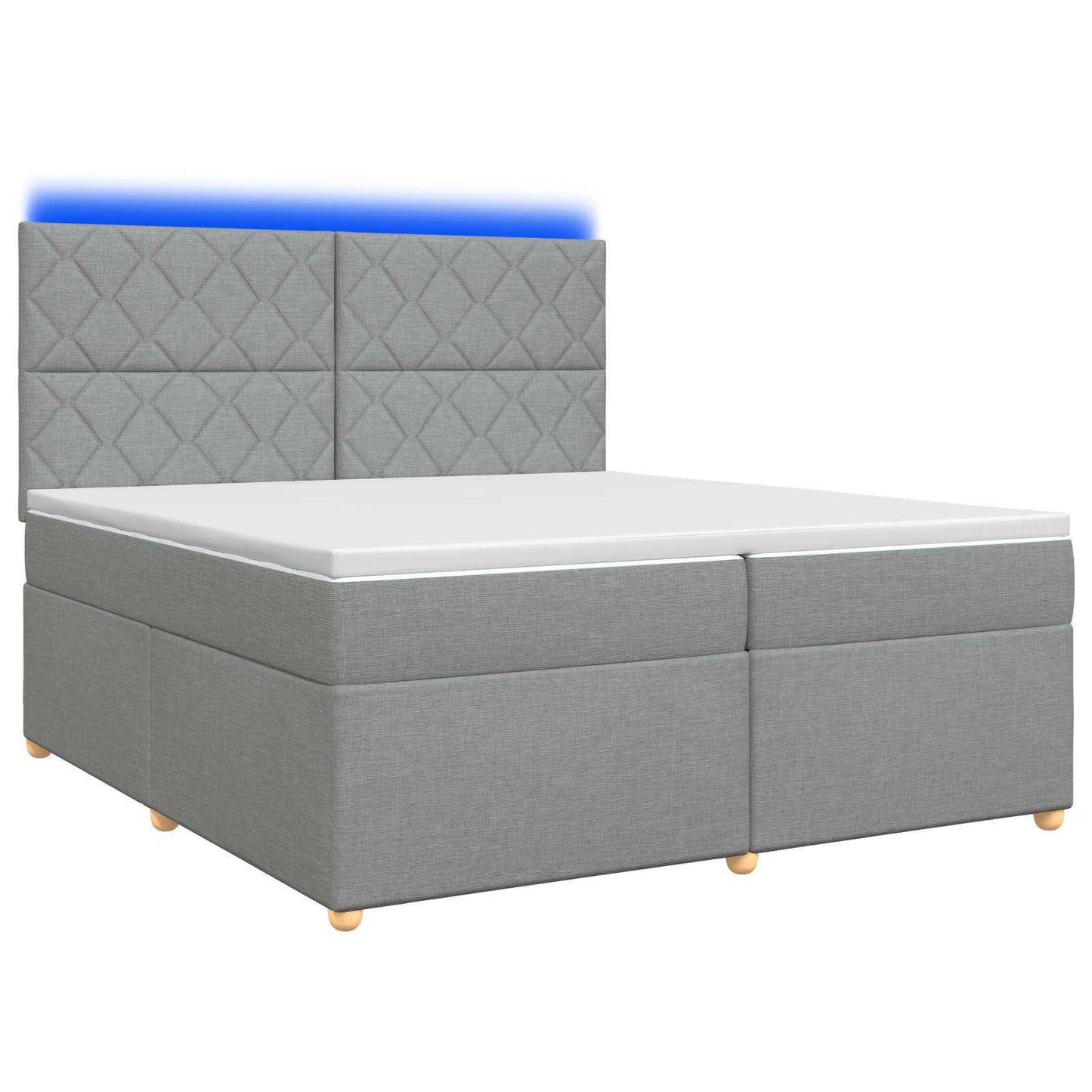 Boxspring ágy matraccal Világosszürke 200 x 200 cm Szövet