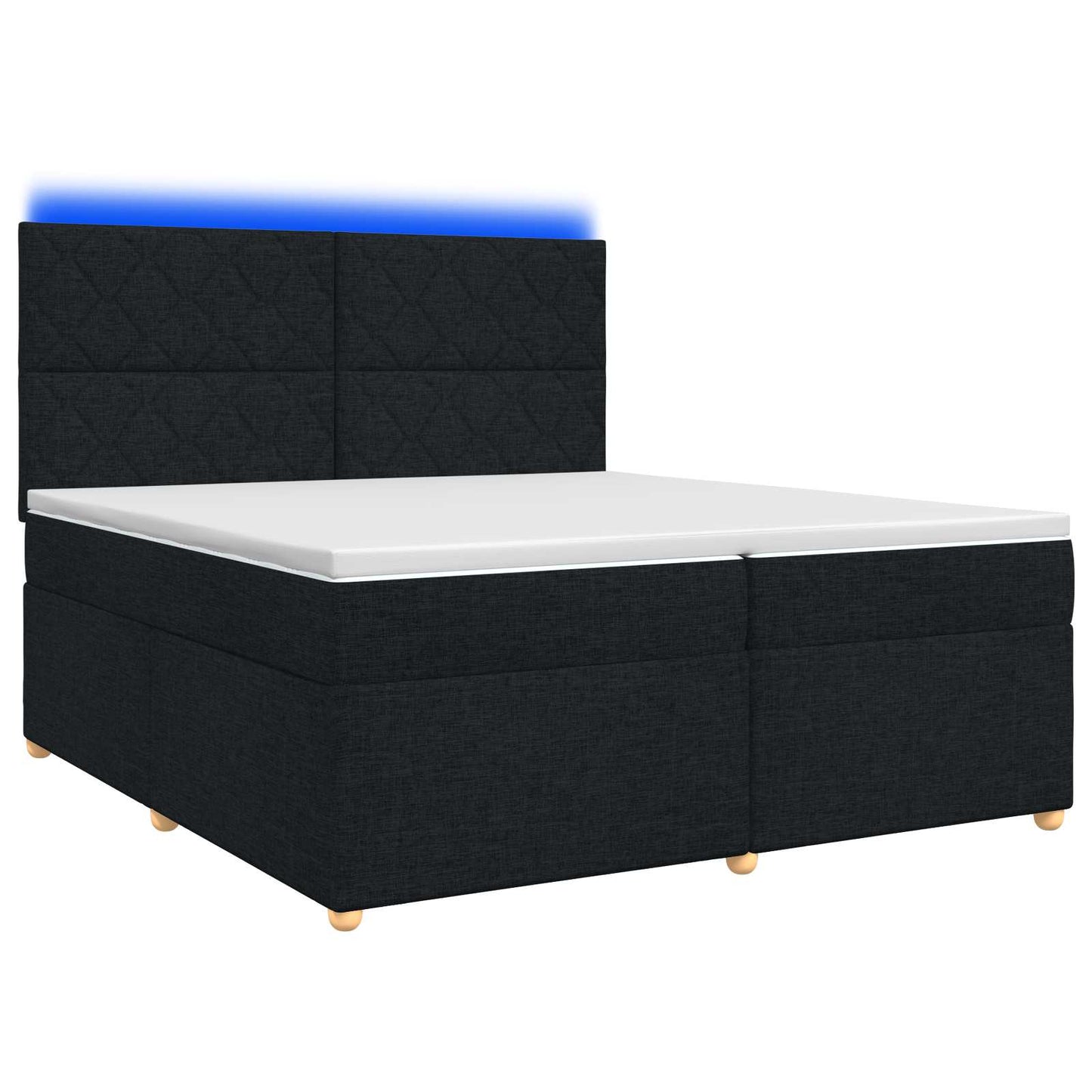 Boxspring ágy matraccal fejtámlával Fekete 200 x 200 cm Szövet