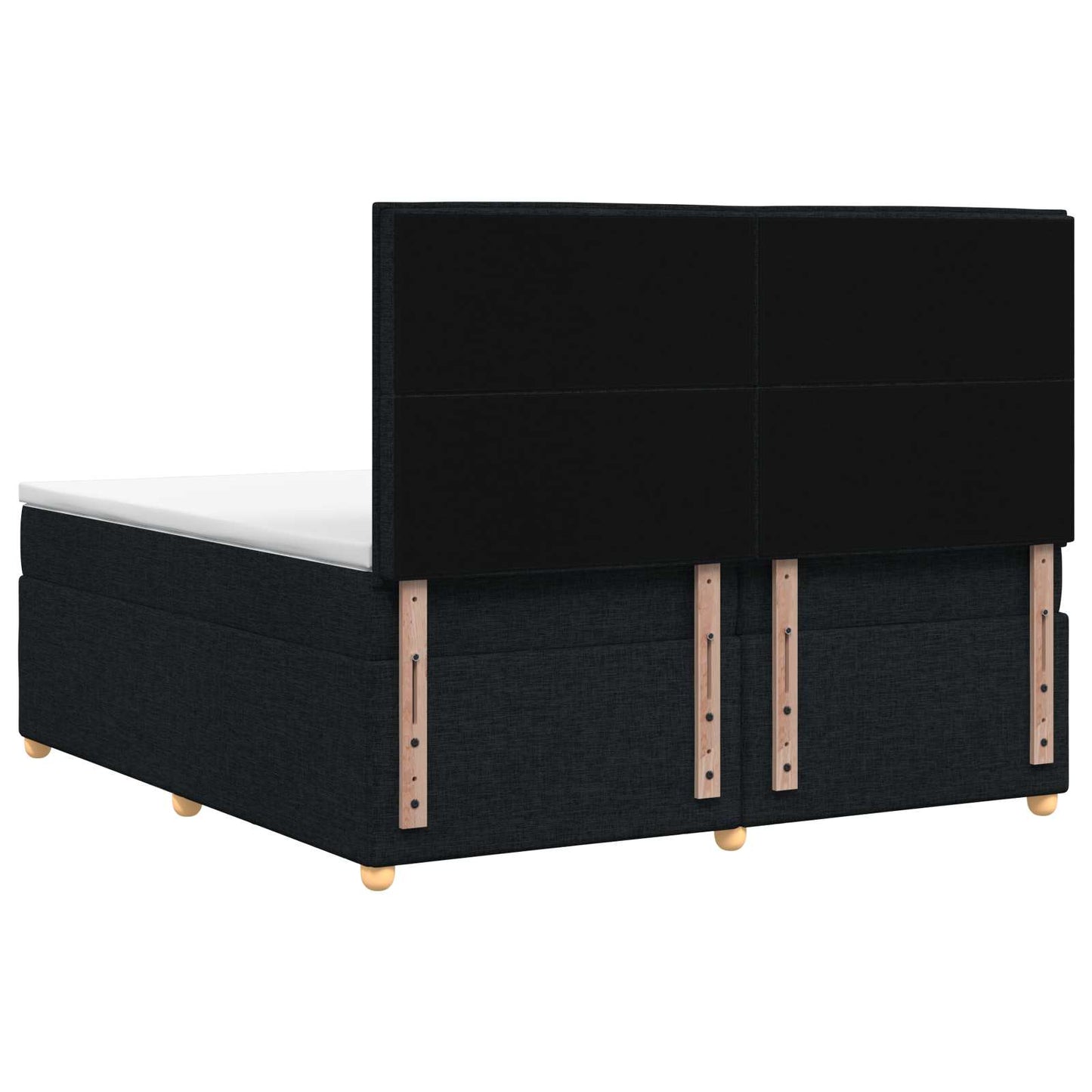 Boxspring ágy matraccal fejtámlával Fekete 200 x 200 cm Szövet