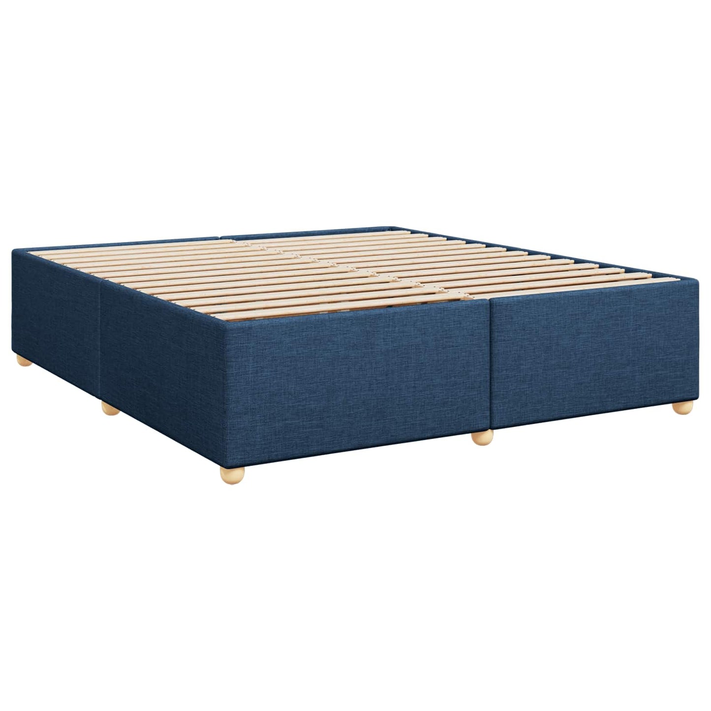 Boxspring ágy matraccal LED szalagokkal Kék 200 x 200 cm Szövet