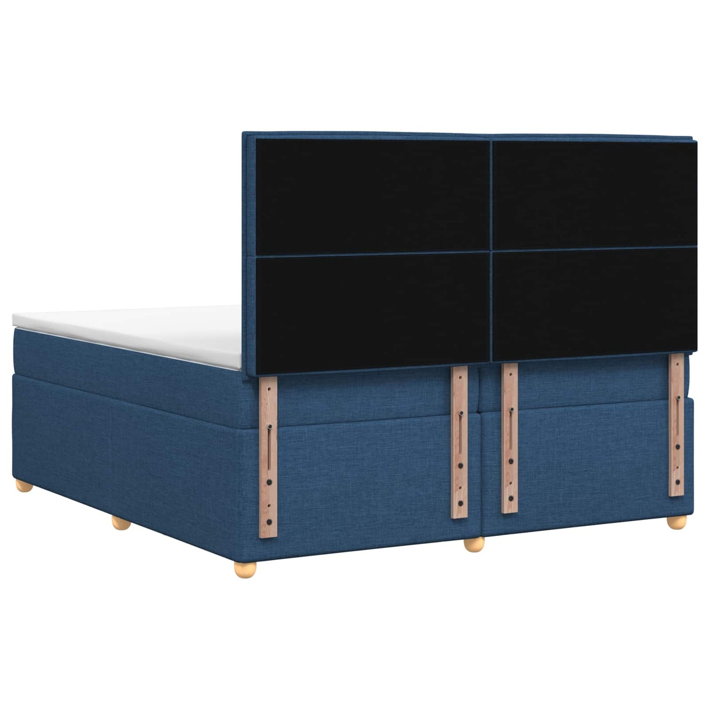Boxspring ágy matraccal LED szalagokkal Kék 200 x 200 cm Szövet