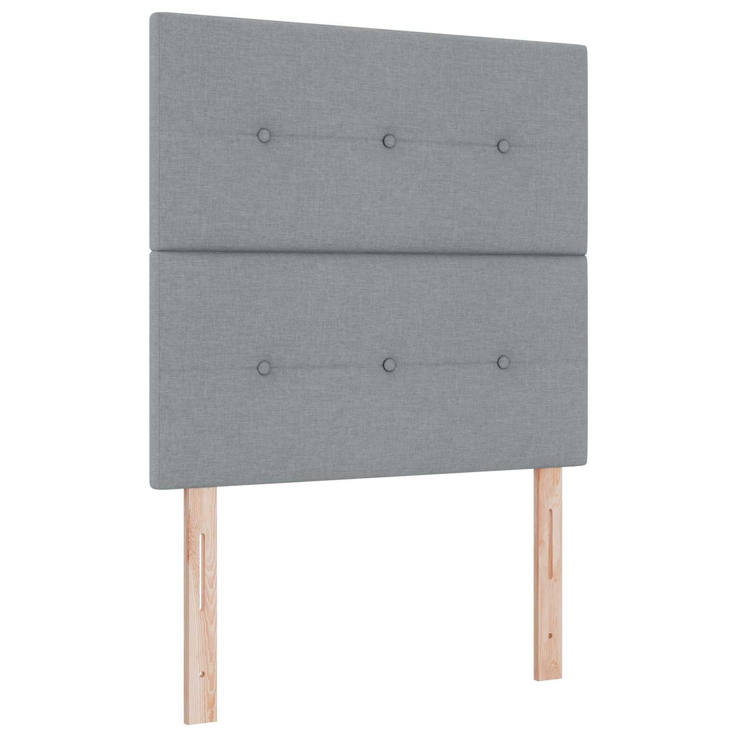 LED Boxspring Ágy Mattal Világosszürke 90 x 190 cm Szövet