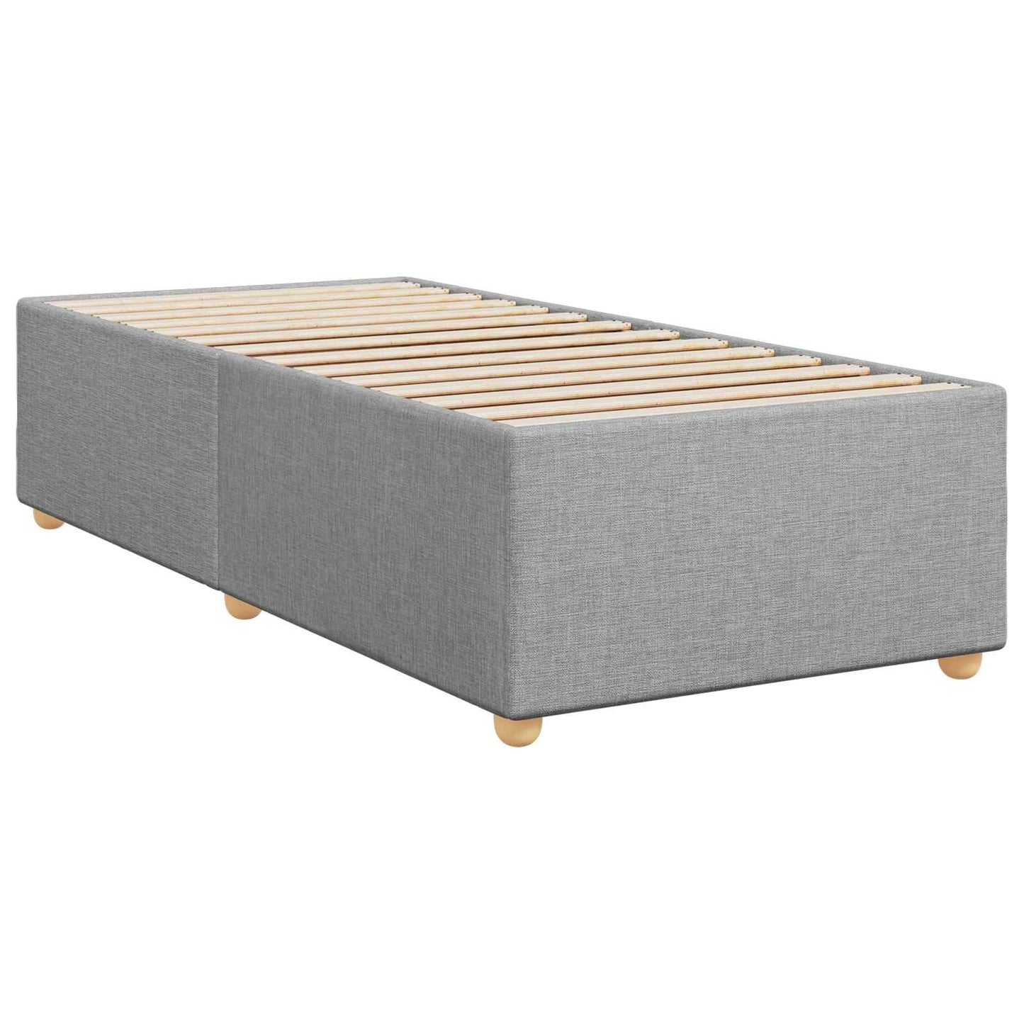 LED Boxspring Ágy Mattal Világosszürke 90 x 190 cm Szövet