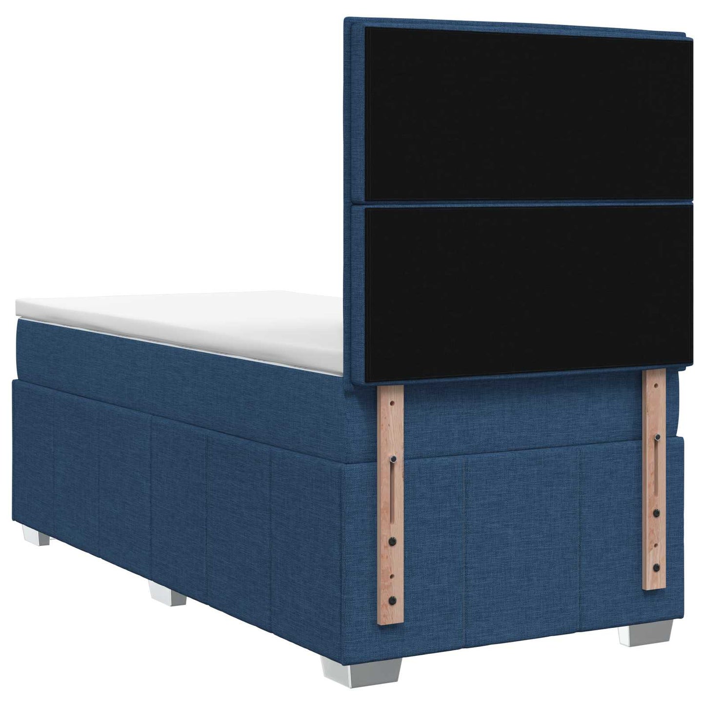 LED Boxspring Ágy Mattal LED szalagokkal Kék 90 x 200 cm Szövet