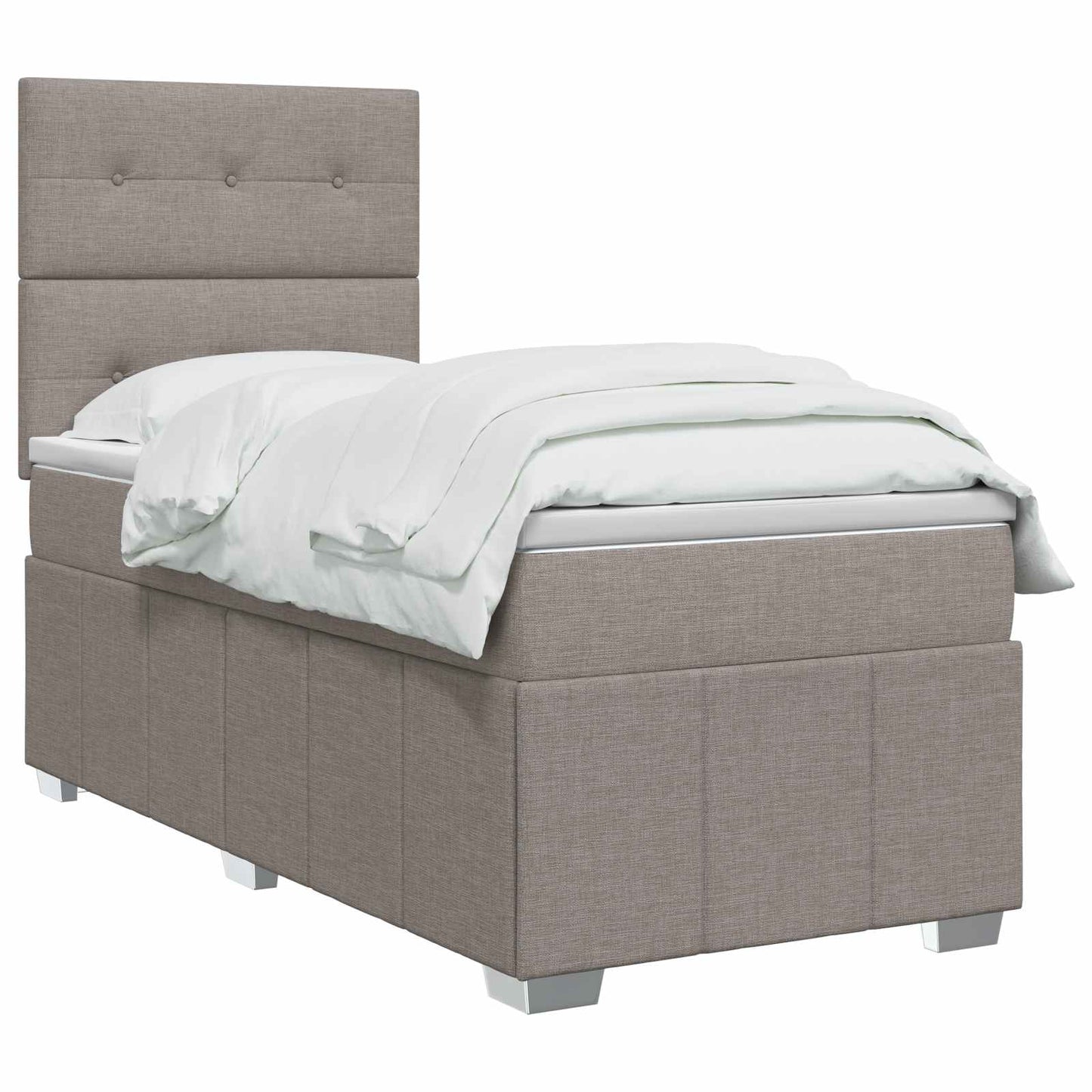 LED Boxspring Ágy Mattal Tópszínű 90 x 200 cm Szövet