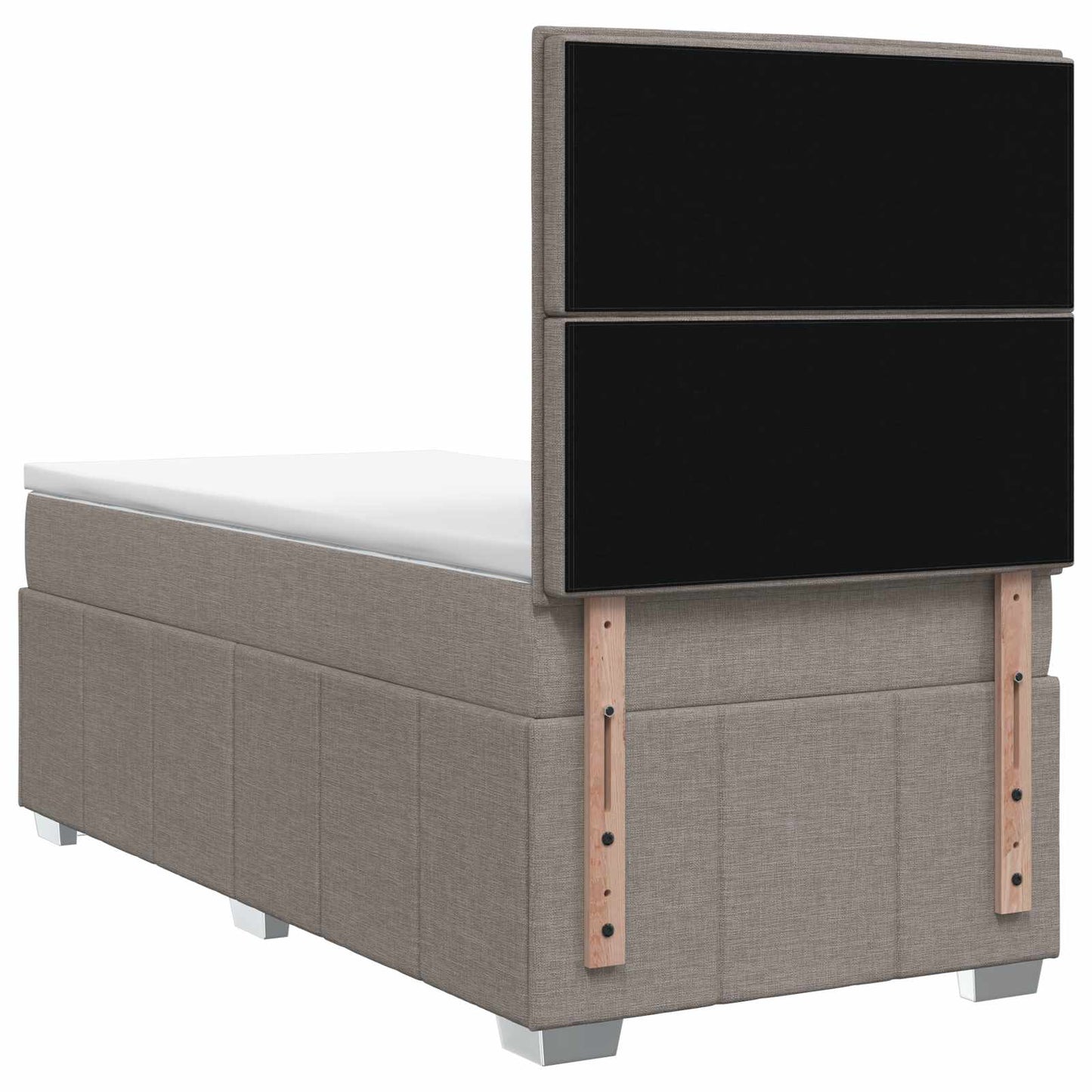 LED Boxspring Ágy Mattal Tópszínű 100 x 200 cm Szövet