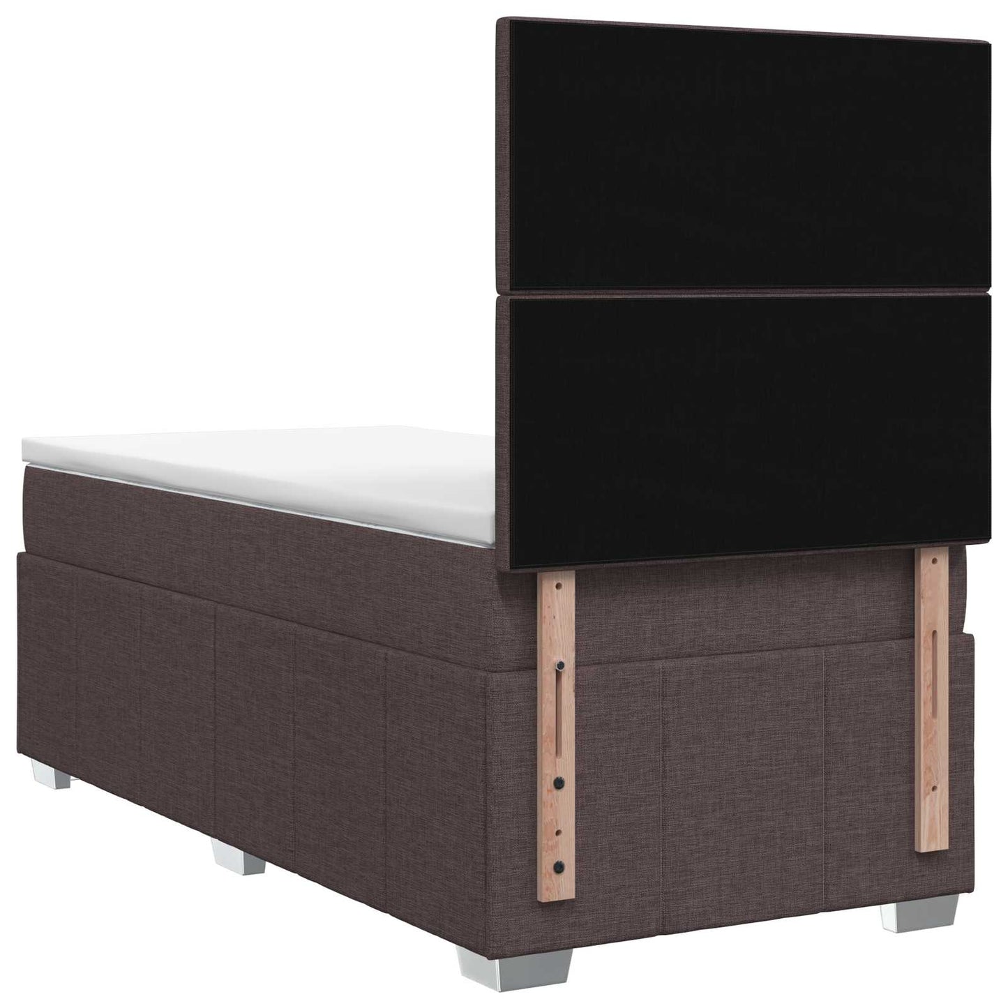 LED Boxspring Ágy Mattal Sötét Barna 100 x 200 cm Szövet