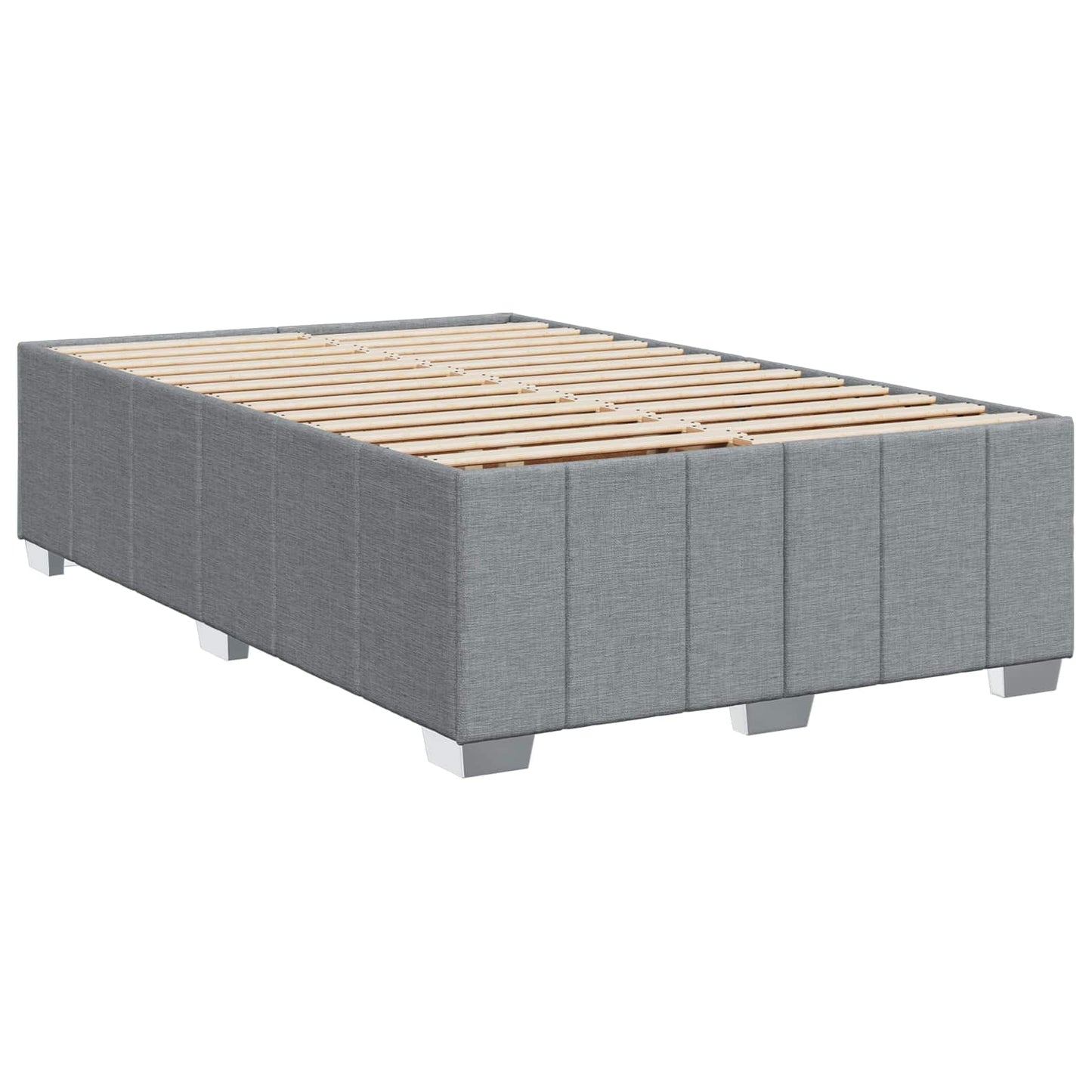 LED Boxspring Ágy Mattal Világosszürke 120 x 190 cm Szövet