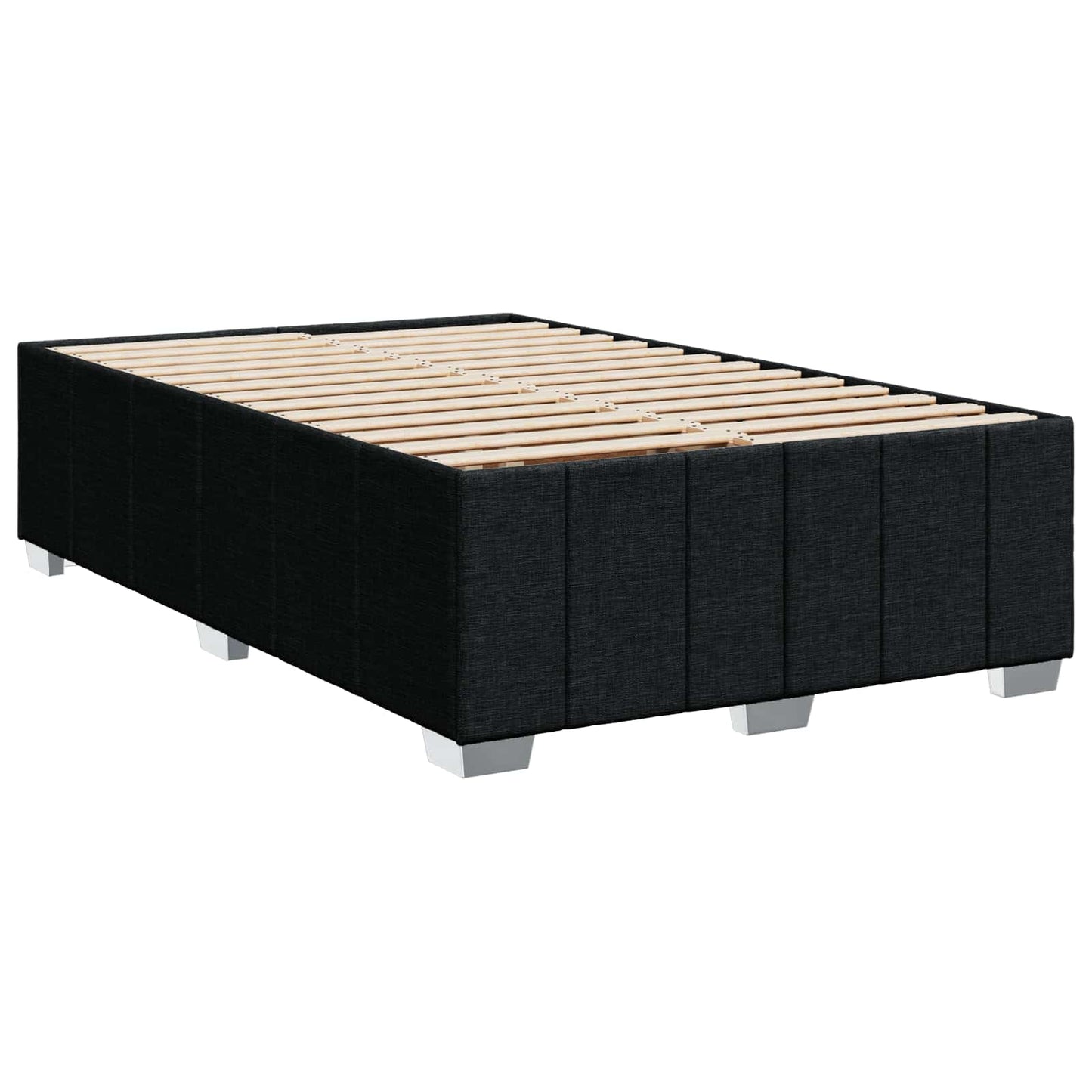 LED Boxspring Ágy Mattal fejtámlával Fekete 120 x 190 cm Szövet
