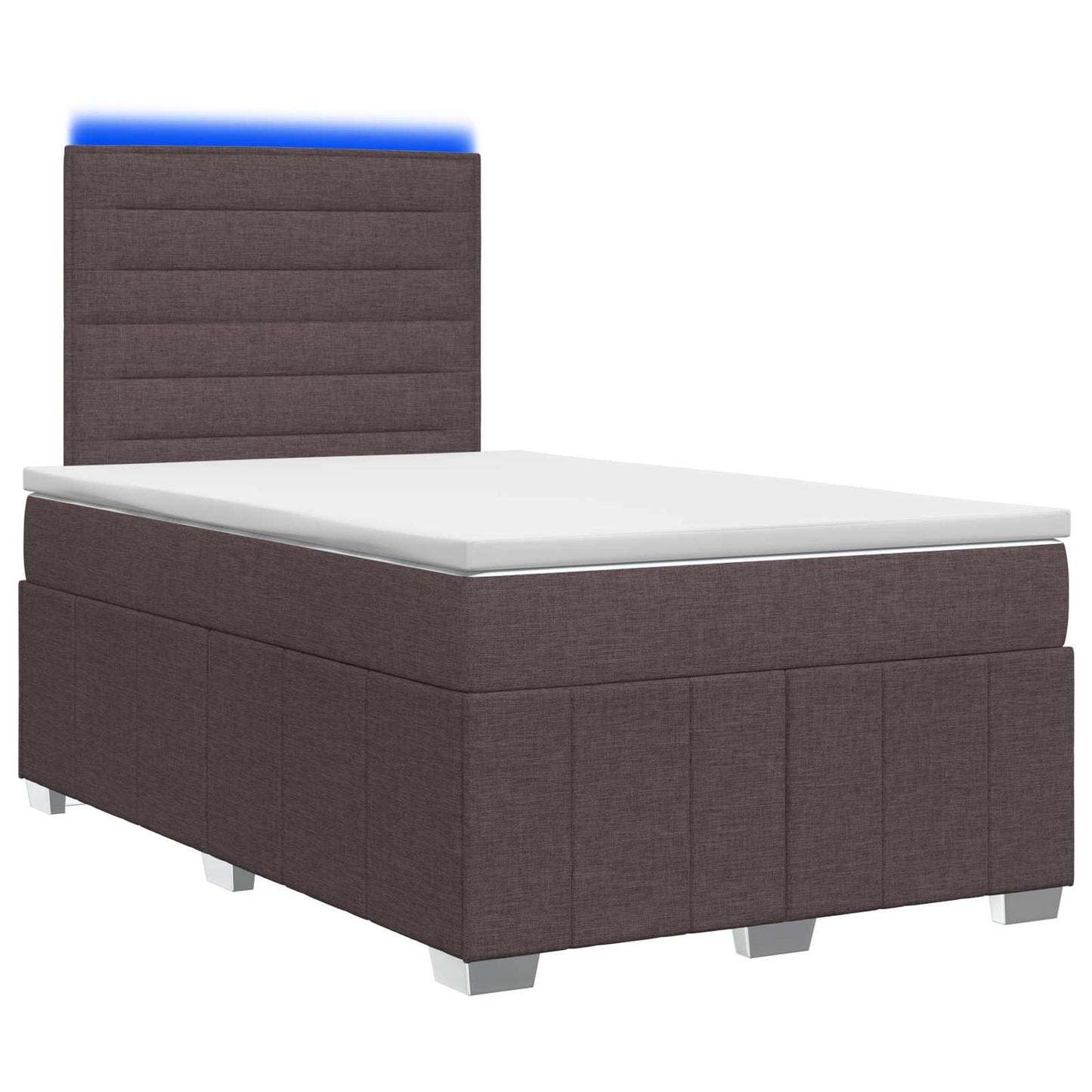 LED Boxspring Ágy Mattal Sötét Barna 120 x 200 cm Szövet