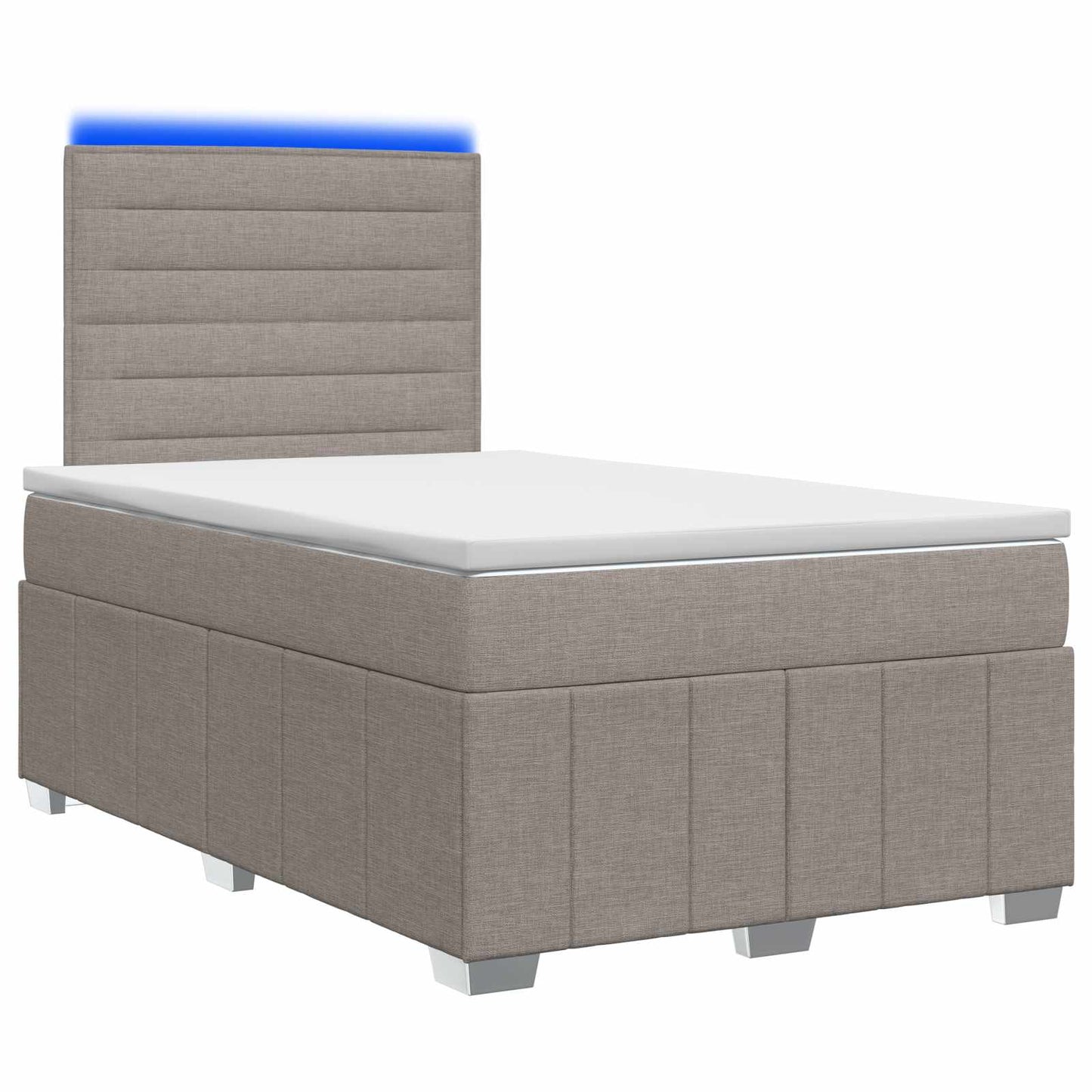 LED Boxspring Ágy Mattal Tópszínű 120 x 200 cm Szövet
