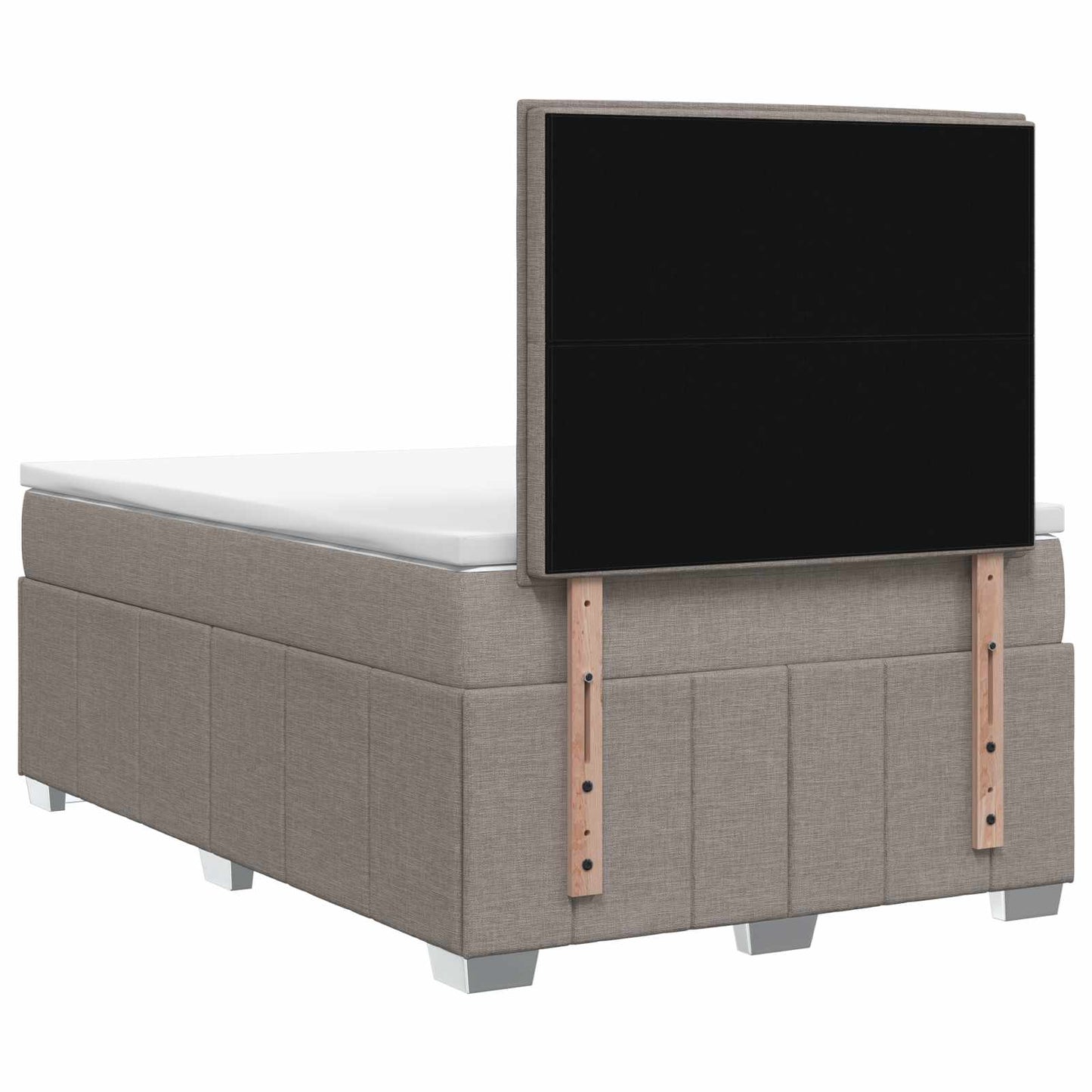 LED Boxspring Ágy Mattal Tópszínű 120 x 200 cm Szövet